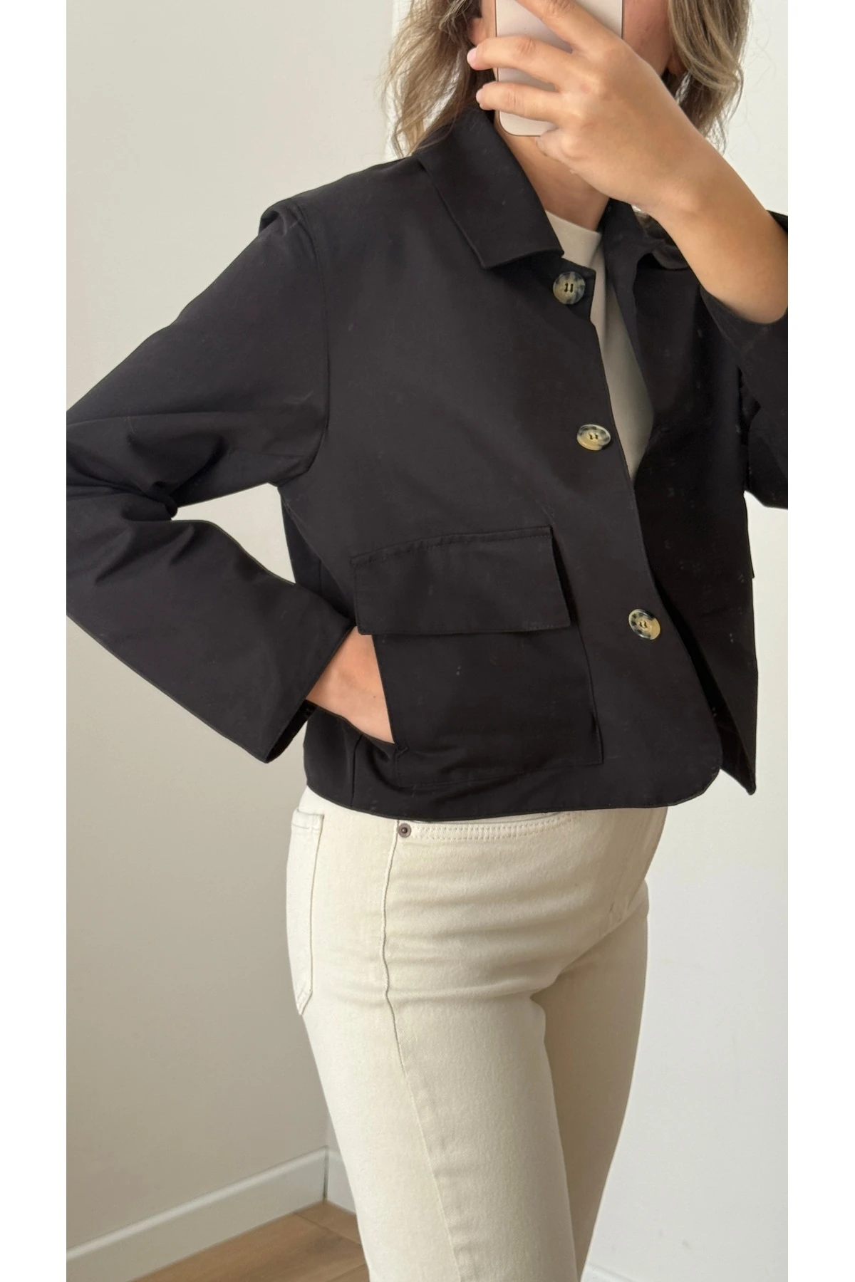 Gabardin Ceket - Siyah