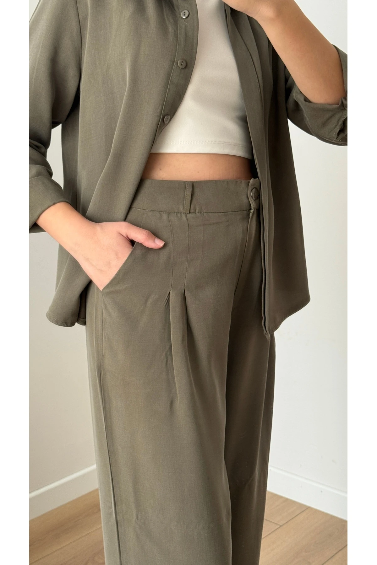 Gömlek Pantolon Takım - Haki