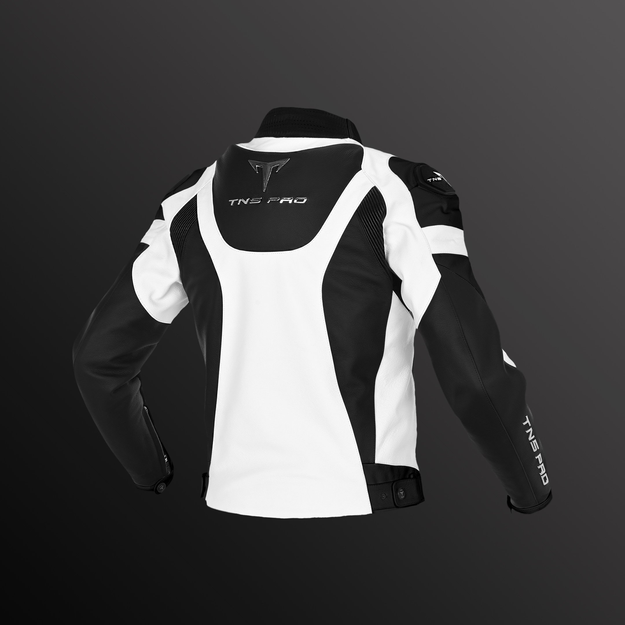 TNS PRO Super Collection White Black Deri Motorcu Montu