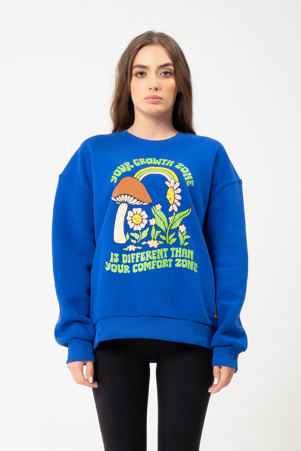 Growth Zone Bisiklet Yaka İçi Polarlı Unisex Sweatshirt