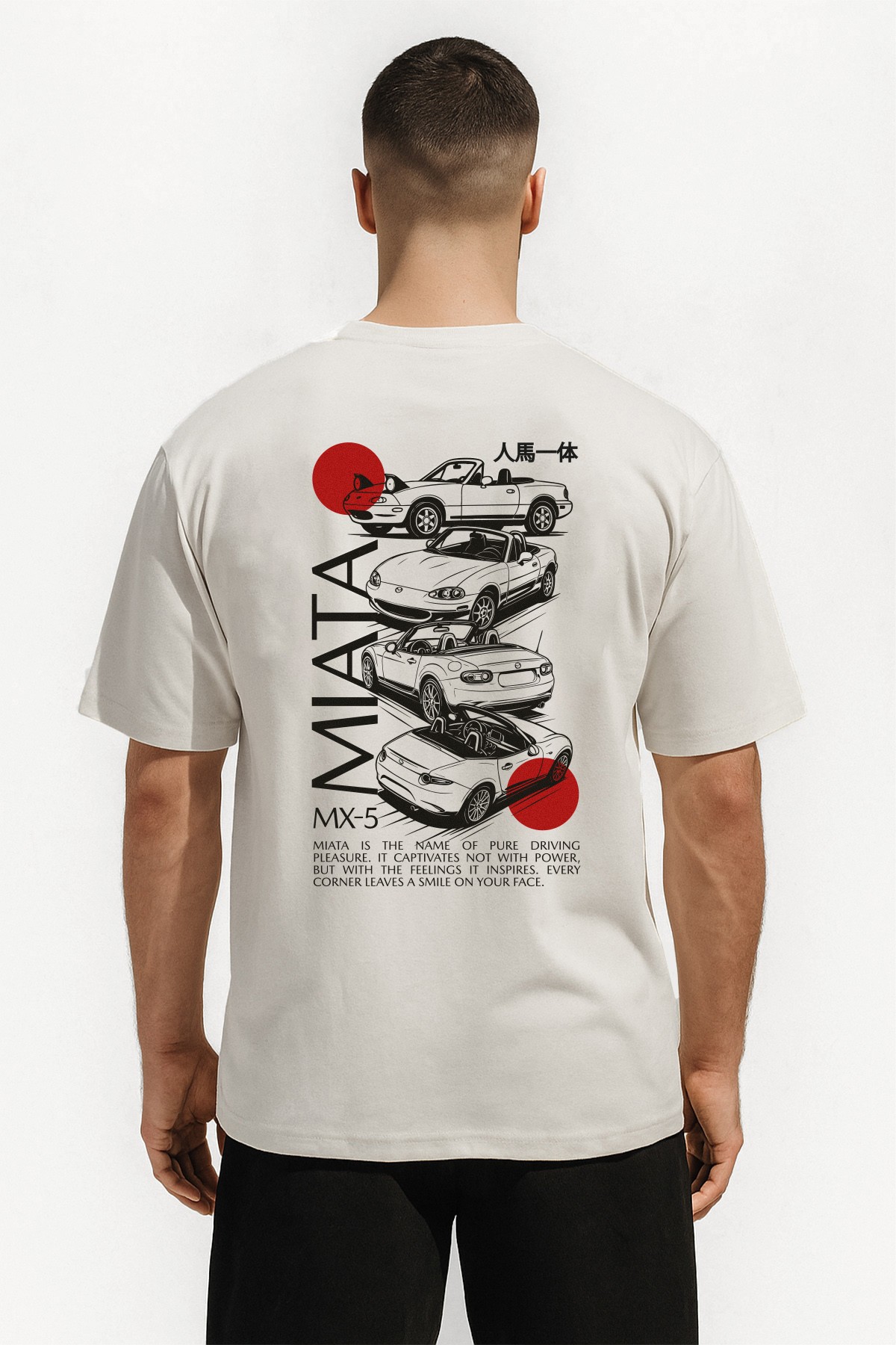 EAZY Miata Beyaz Unisex Extra Oversize Kısa Kollu T-shirt