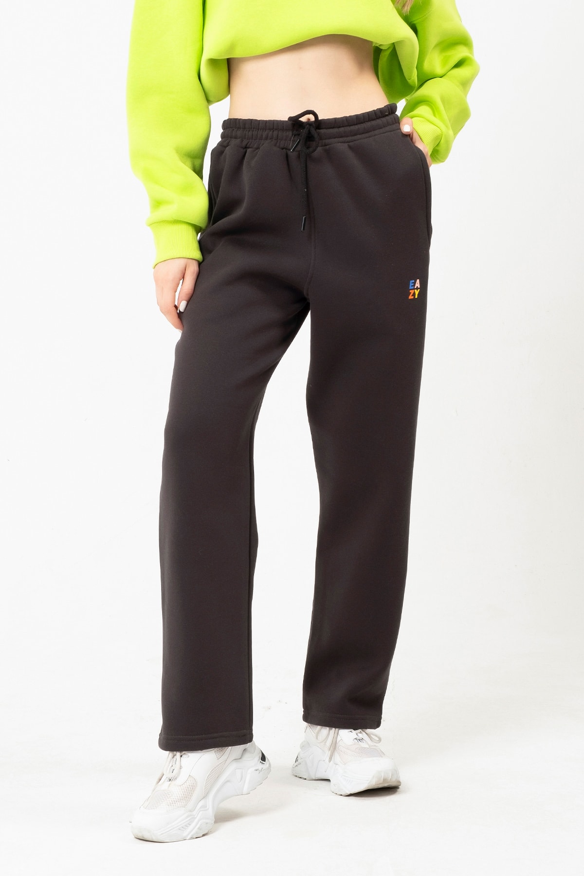 EAZY Basic Oversize Unisex Wide Leg Bol Paça Kalın Eşofman Altı