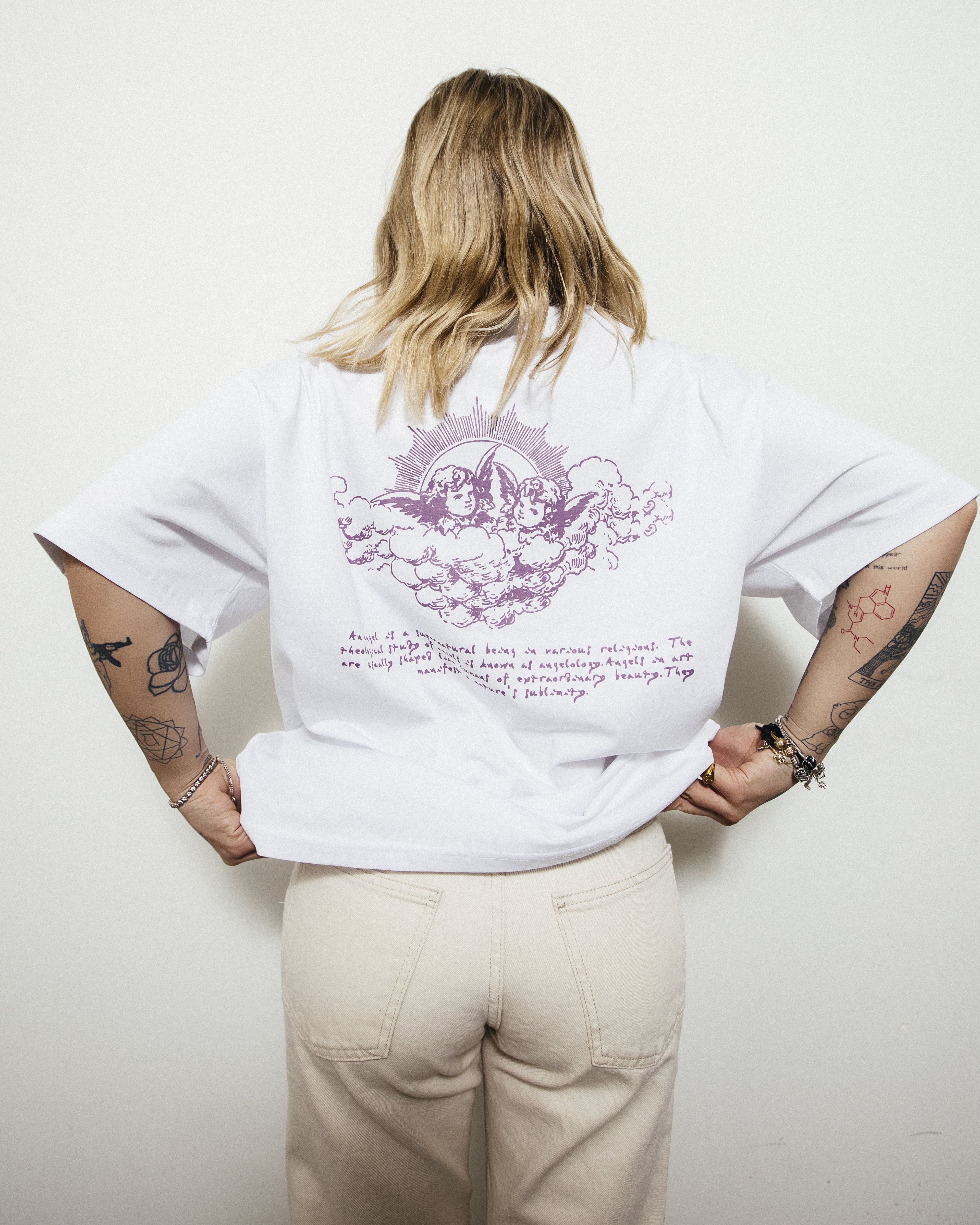 Eazy Angels Unisex Oversize Baskılı Kısa Kollu T-Shirt