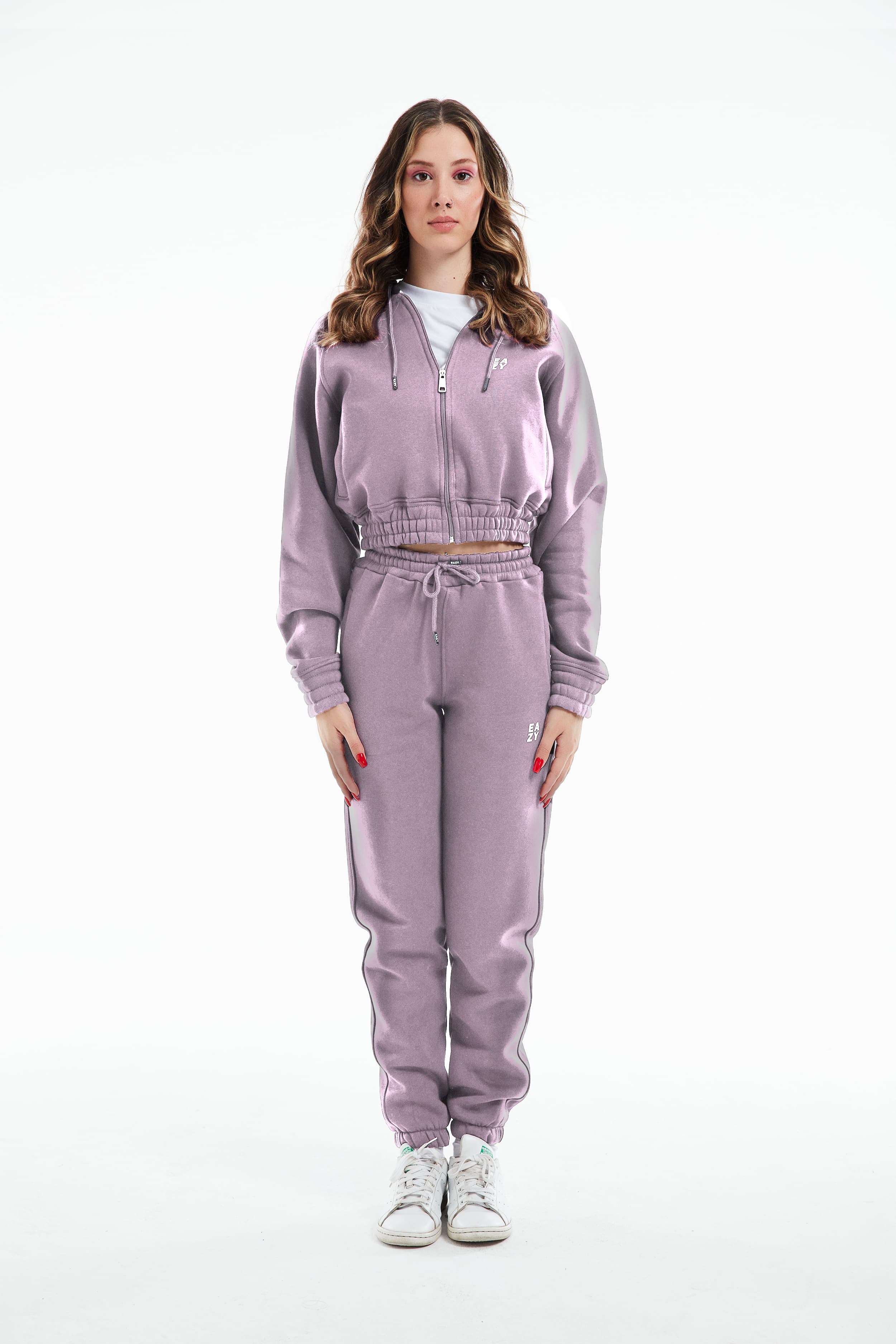 EAZY Kadın Basic Lastikli Kışlık Eşofman Takımı - Mauve Açık Lila