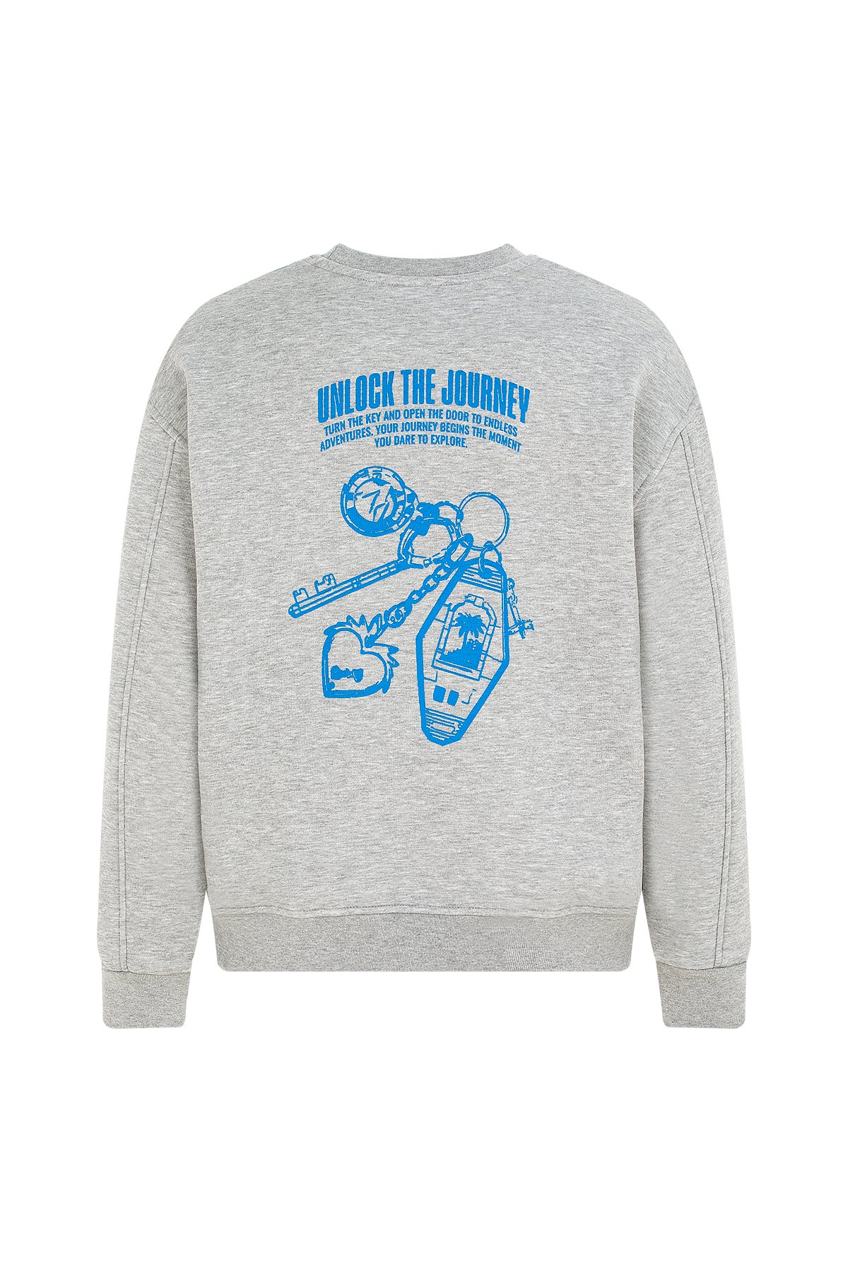 Eazy Unlock the Journey Oversize Unisex Bisiklet Yaka Kalın Sweatshirt