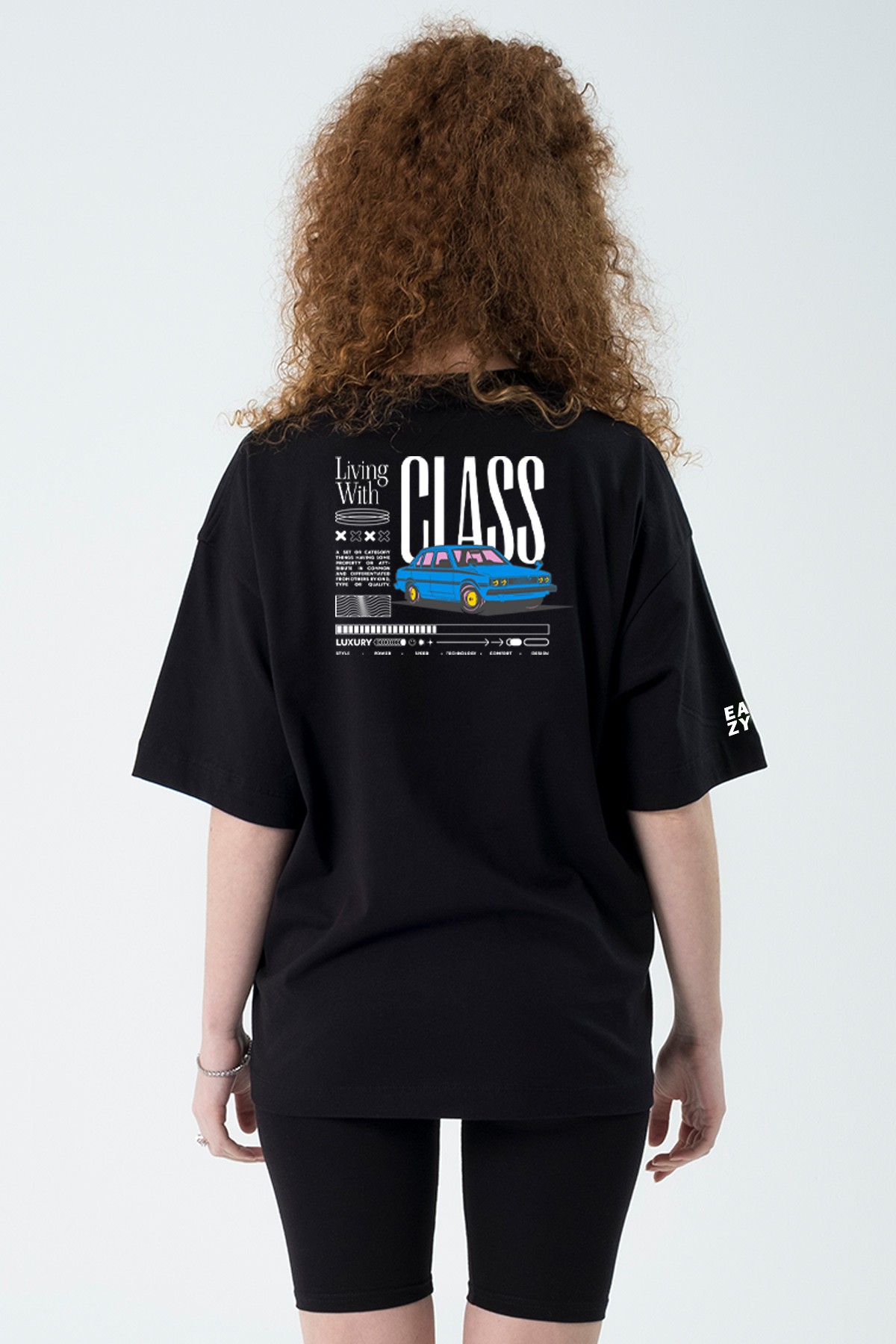 Living With Class Unisex Extra Oversize Kısa Kollu T-Shirt1 - Siyah