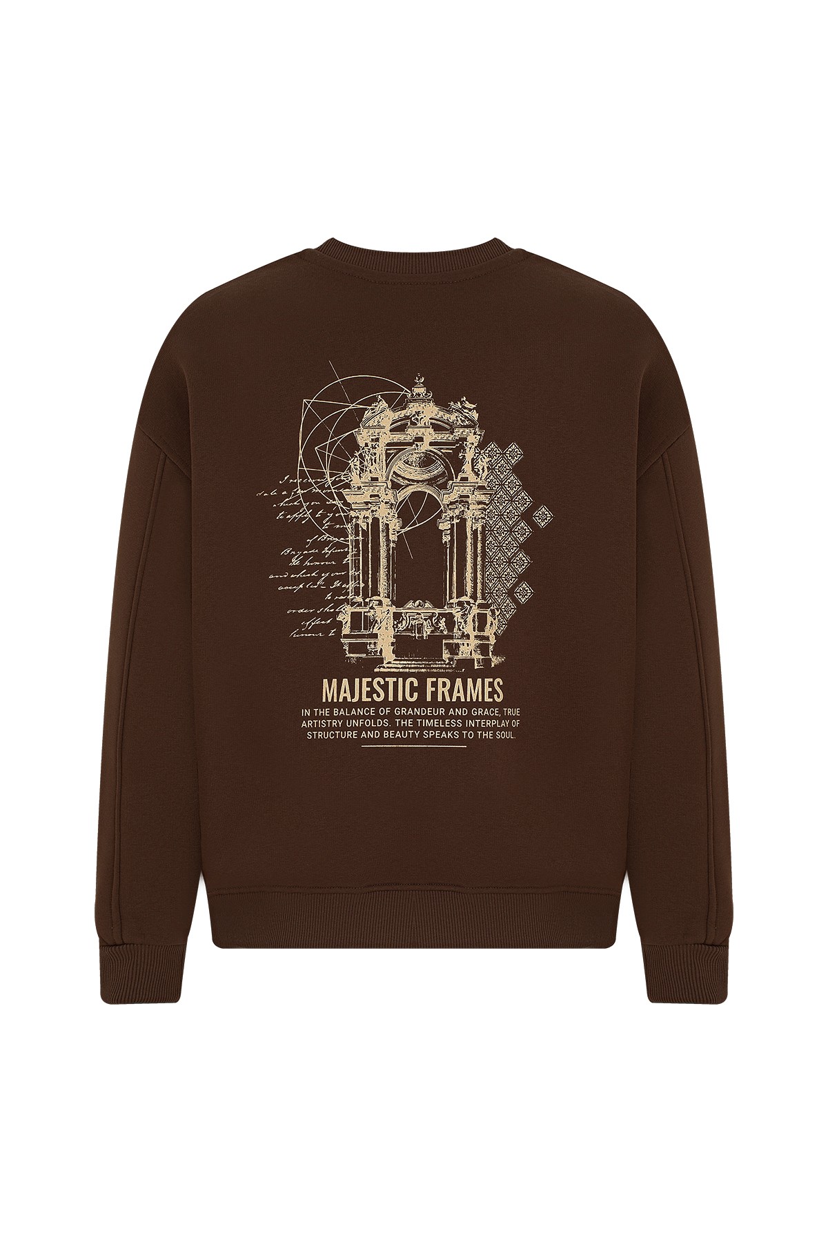 Eazy Majestic Frames Oversize Unisex Bisiklet Yaka Kalın Sweatshirt