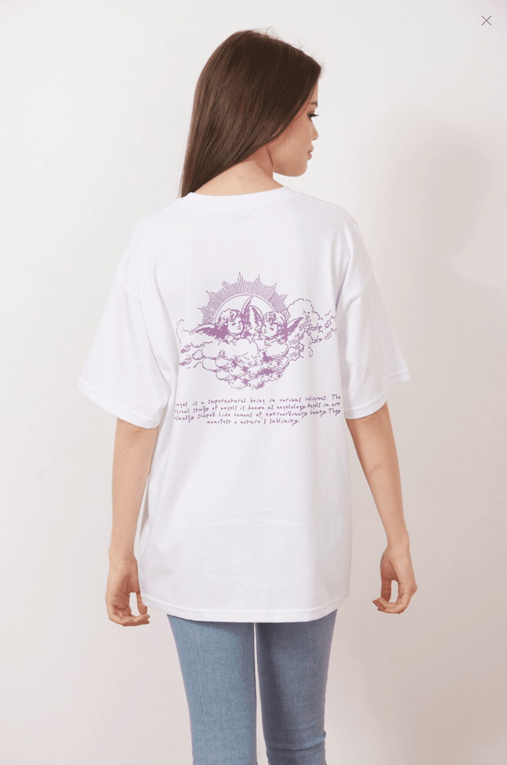 Eazy Angels Unisex Oversize Baskılı Kısa Kollu T-Shirt
