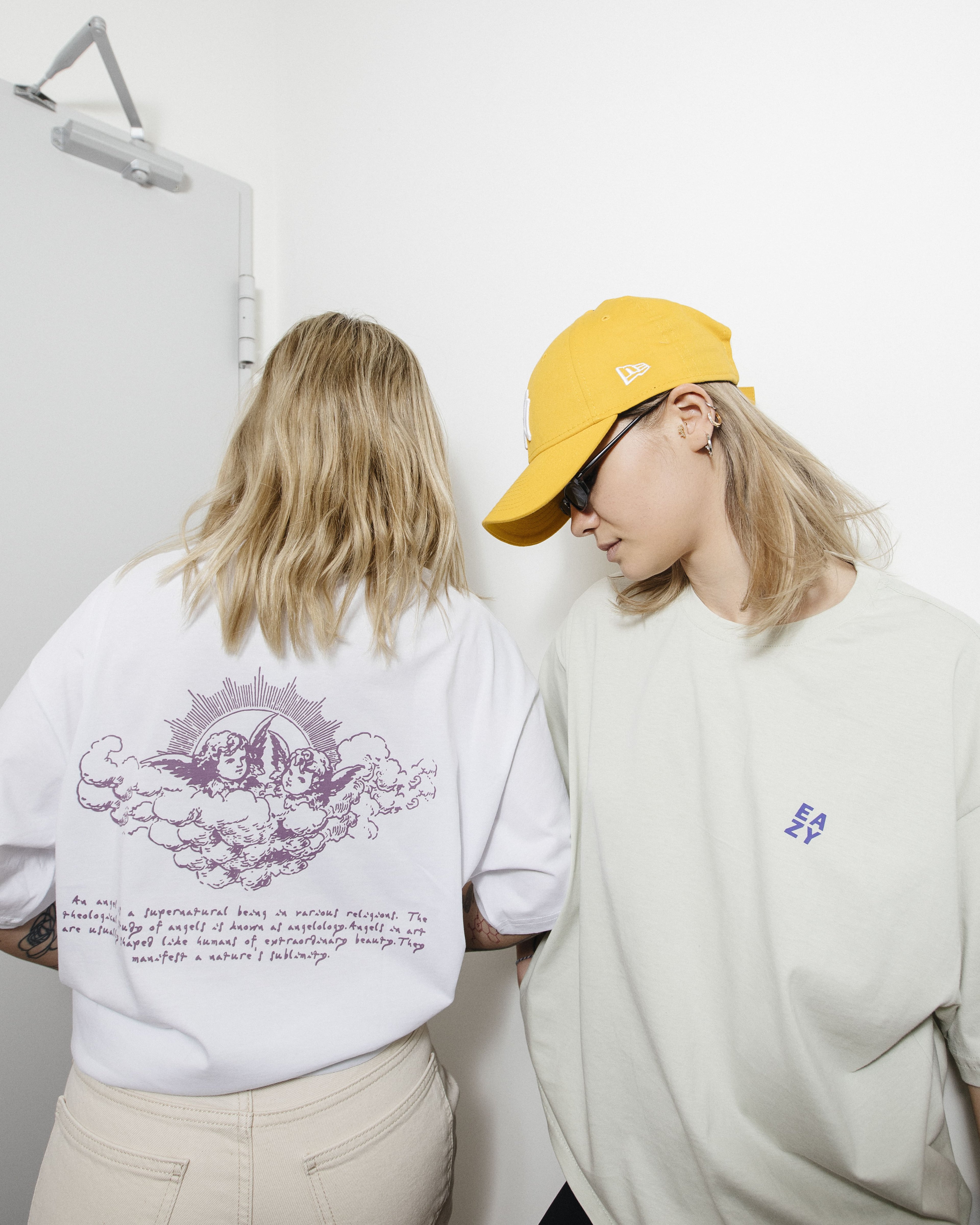 Eazy Angels Unisex Oversize Baskılı Kısa Kollu T-Shirt