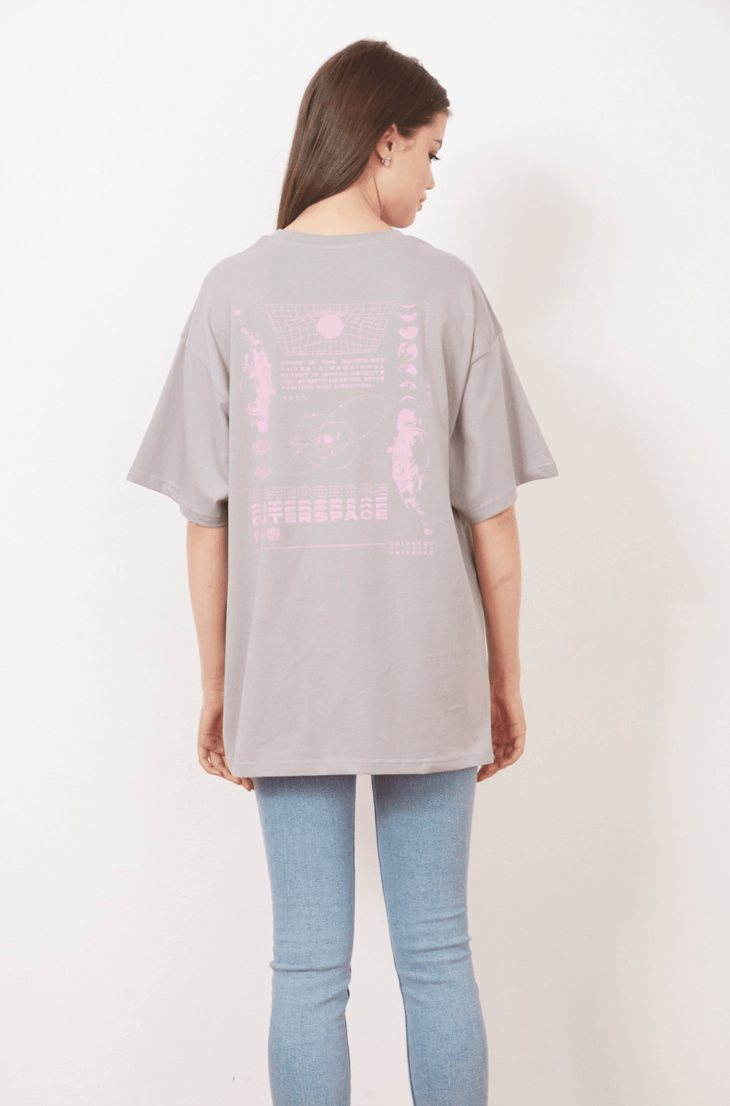 EAZY Outer Space Unisex Oversize Baskılı Kısa Kollu T-Shirt