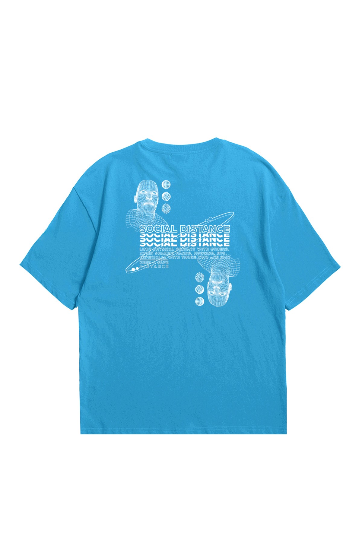 EAZY Social Distance Unisex Oversize Baskılı Kısa Kollu T-Shirt