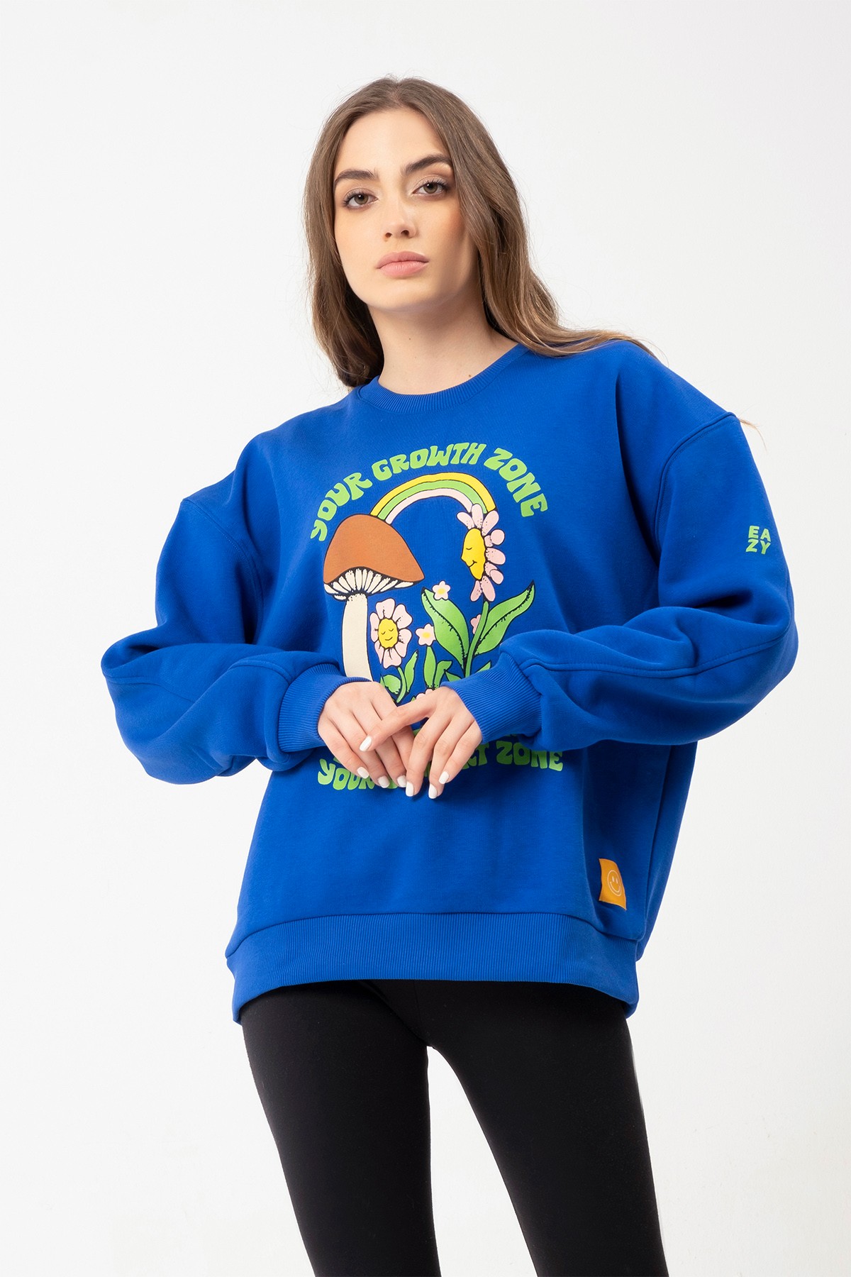 Growth Zone Bisiklet Yaka İçi Polarlı Unisex Sweatshirt