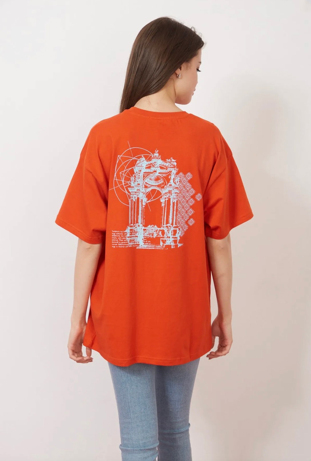 EAZY Ornament Unisex Oversize Baskılı Kısa Kollu T-Shirt