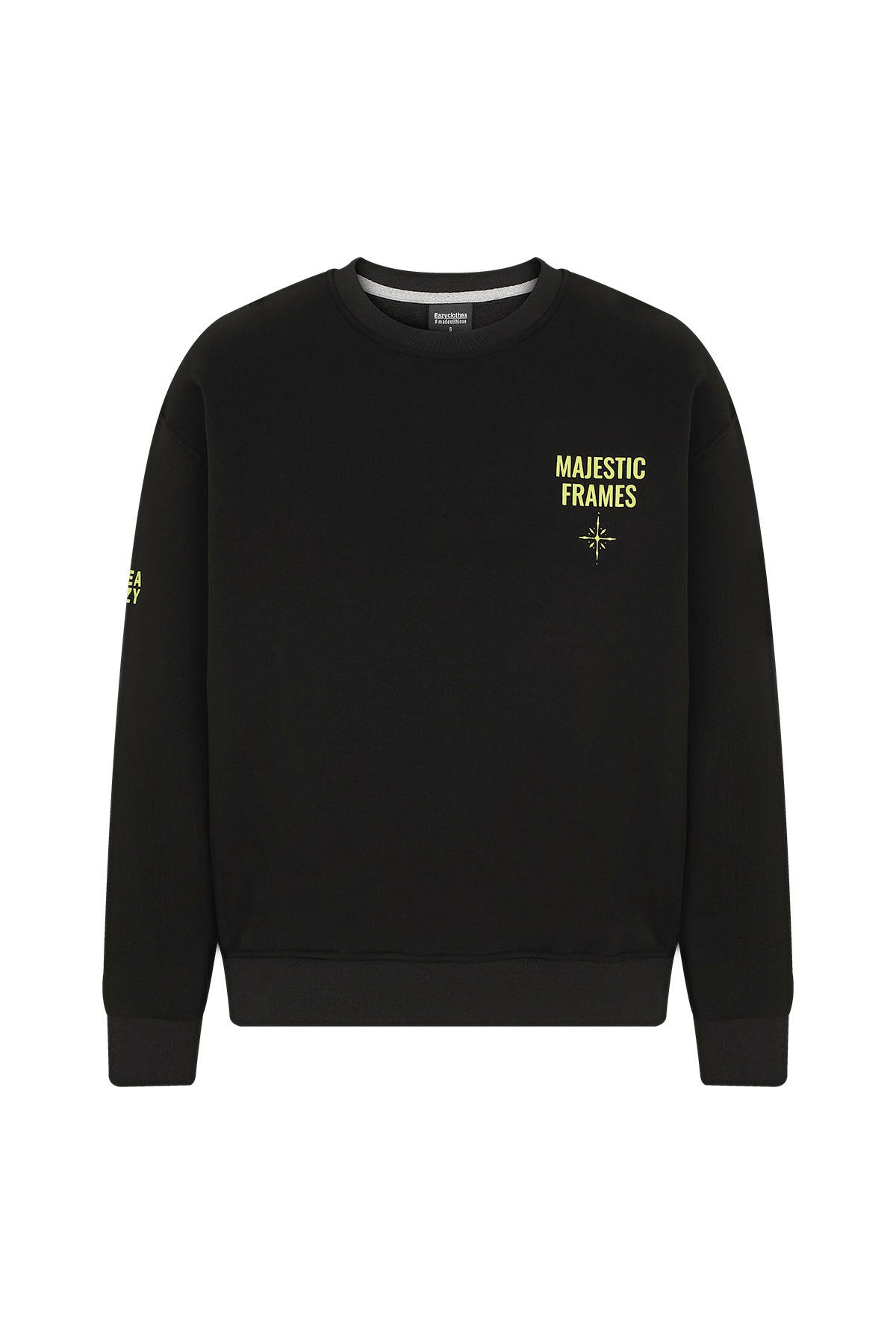 Eazy Majestic Frames Oversize Unisex Bisiklet Yaka Kalın Sweatshirt