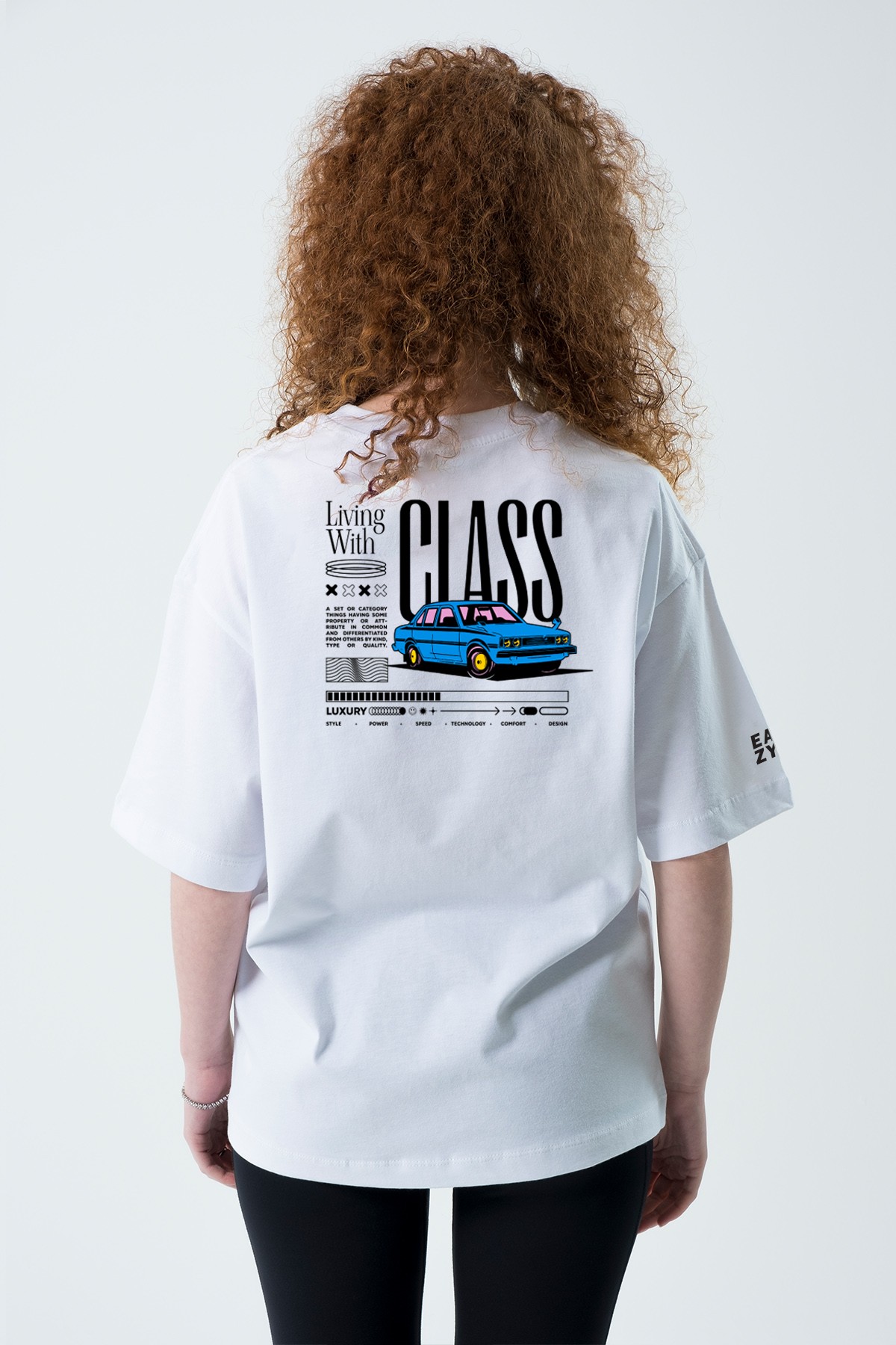 Living With Class Unisex Extra Oversize Kısa Kollu T-Shirt1 - Beyaz