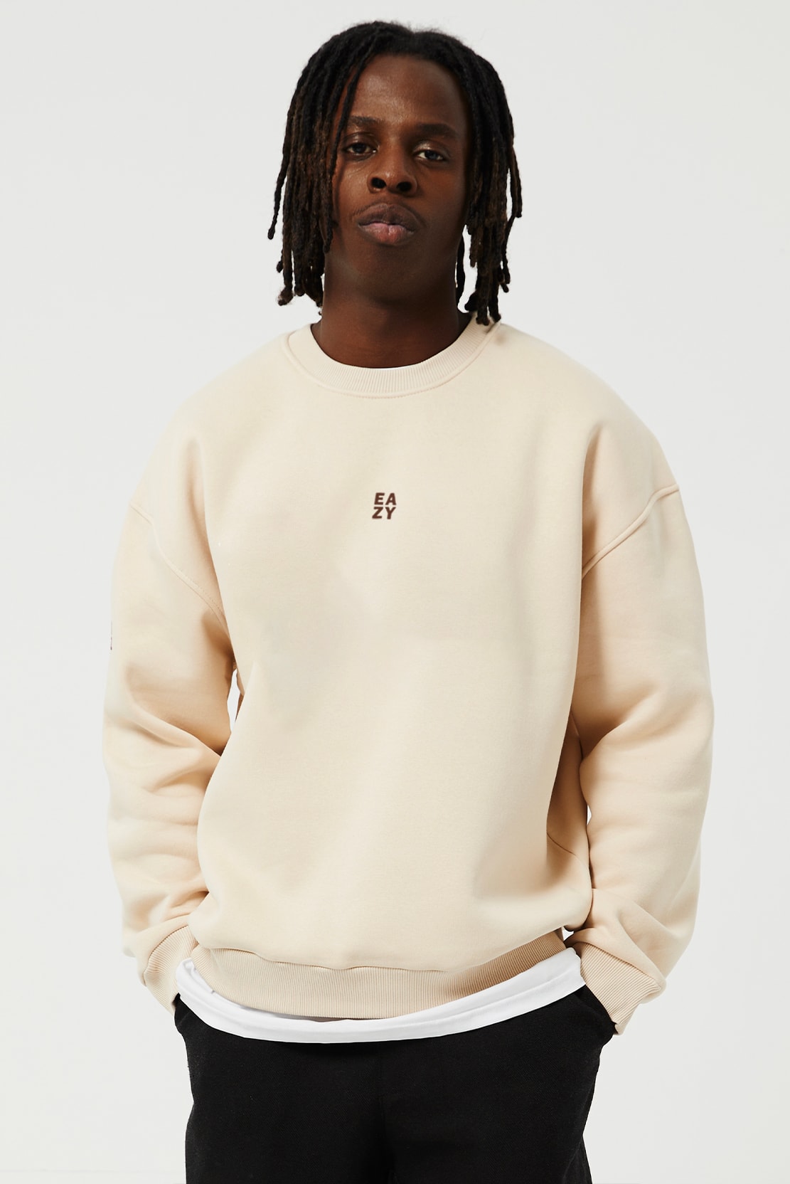 EAZY Basic Oversize Unisex Bisiklet Yaka Kalın Sweatshirt