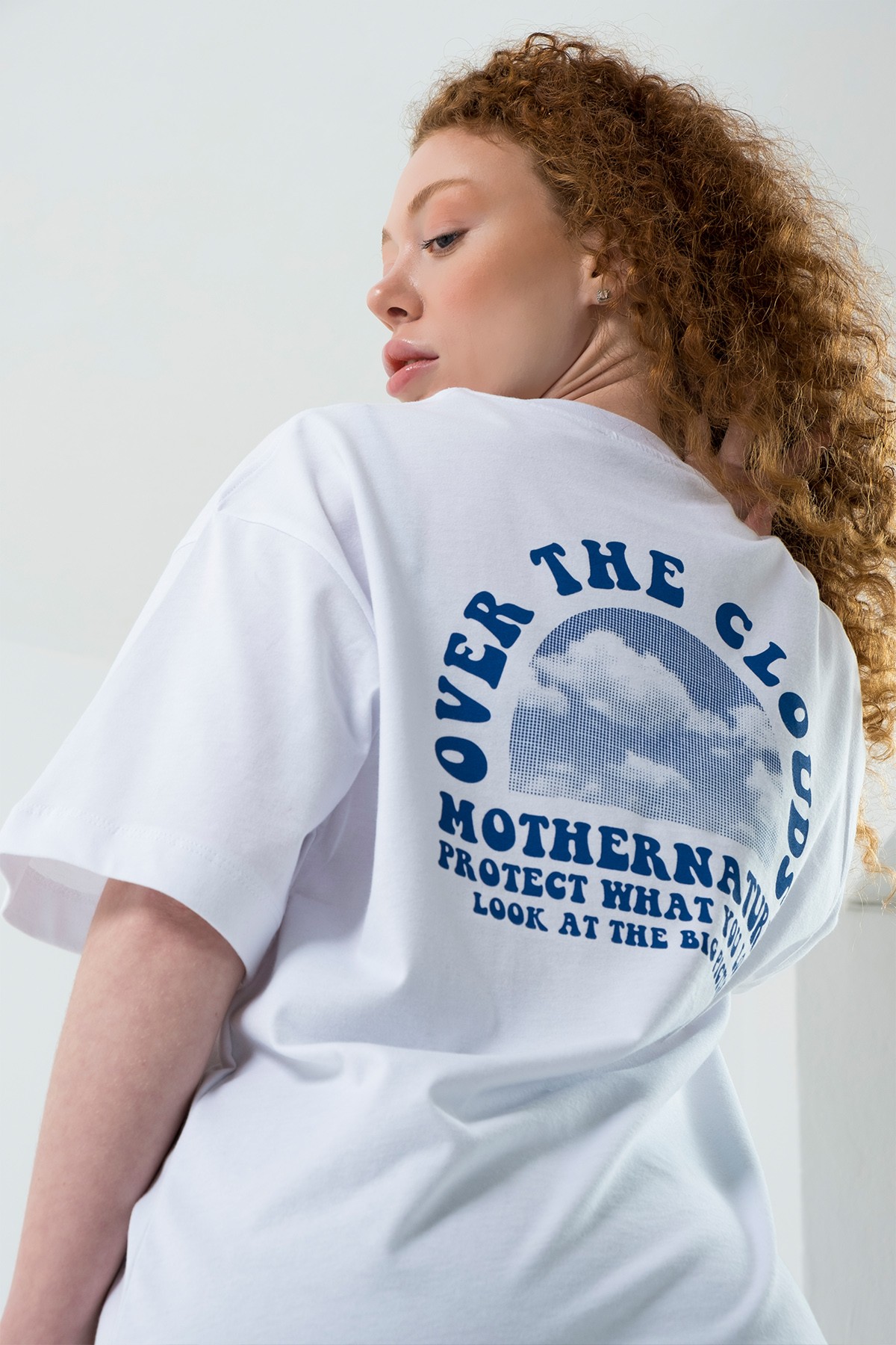 EAZY Cloud Unisex Extra Oversize Baskılı Kısa Kollu T-Shirt