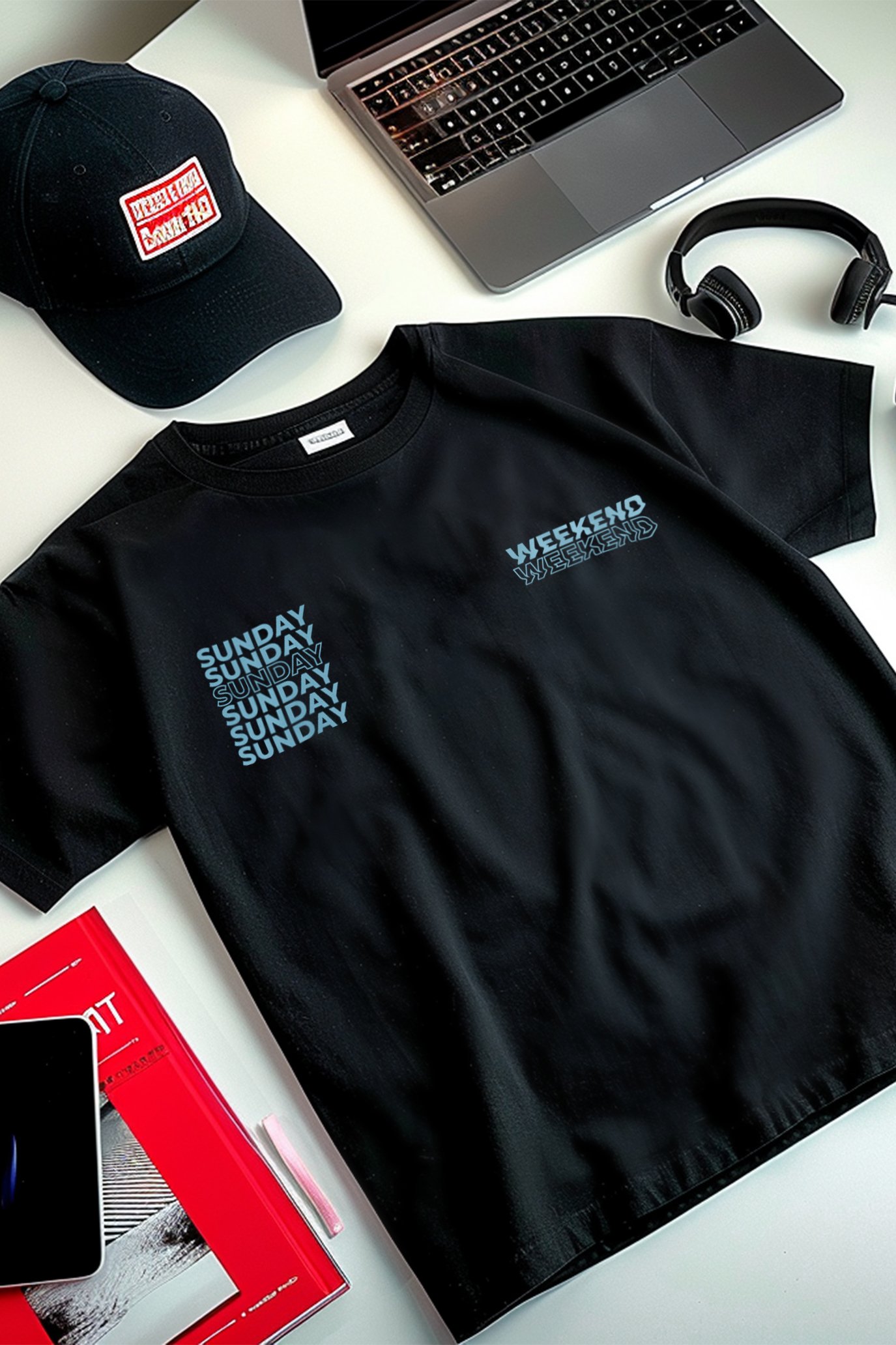 EAZY Weekend Unisex Oversize Baskılı Kısa Kollu T-Shirt