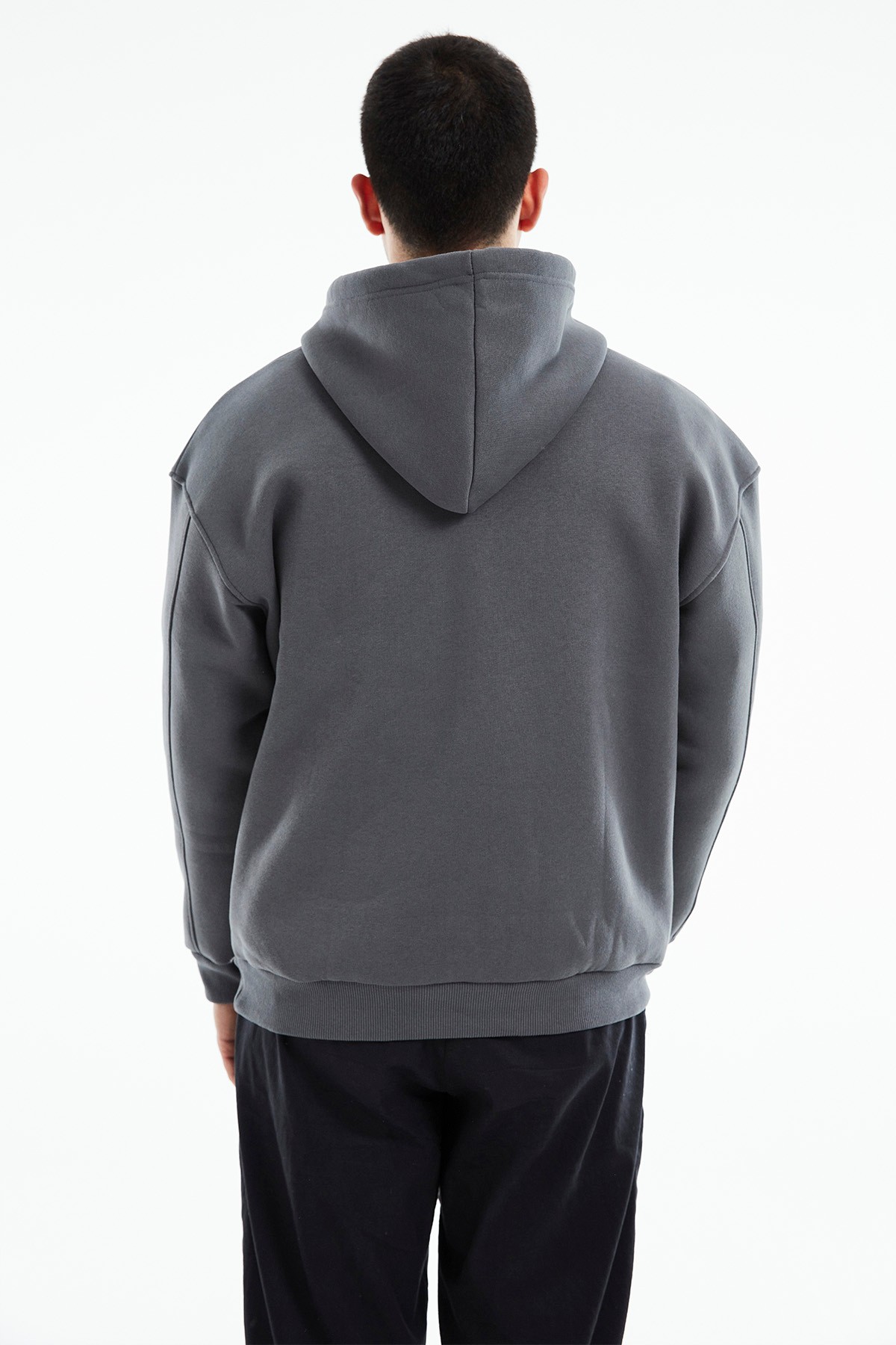 Basic Kapüşonlu İçi Polarlı Cepli Unisex Hoodie