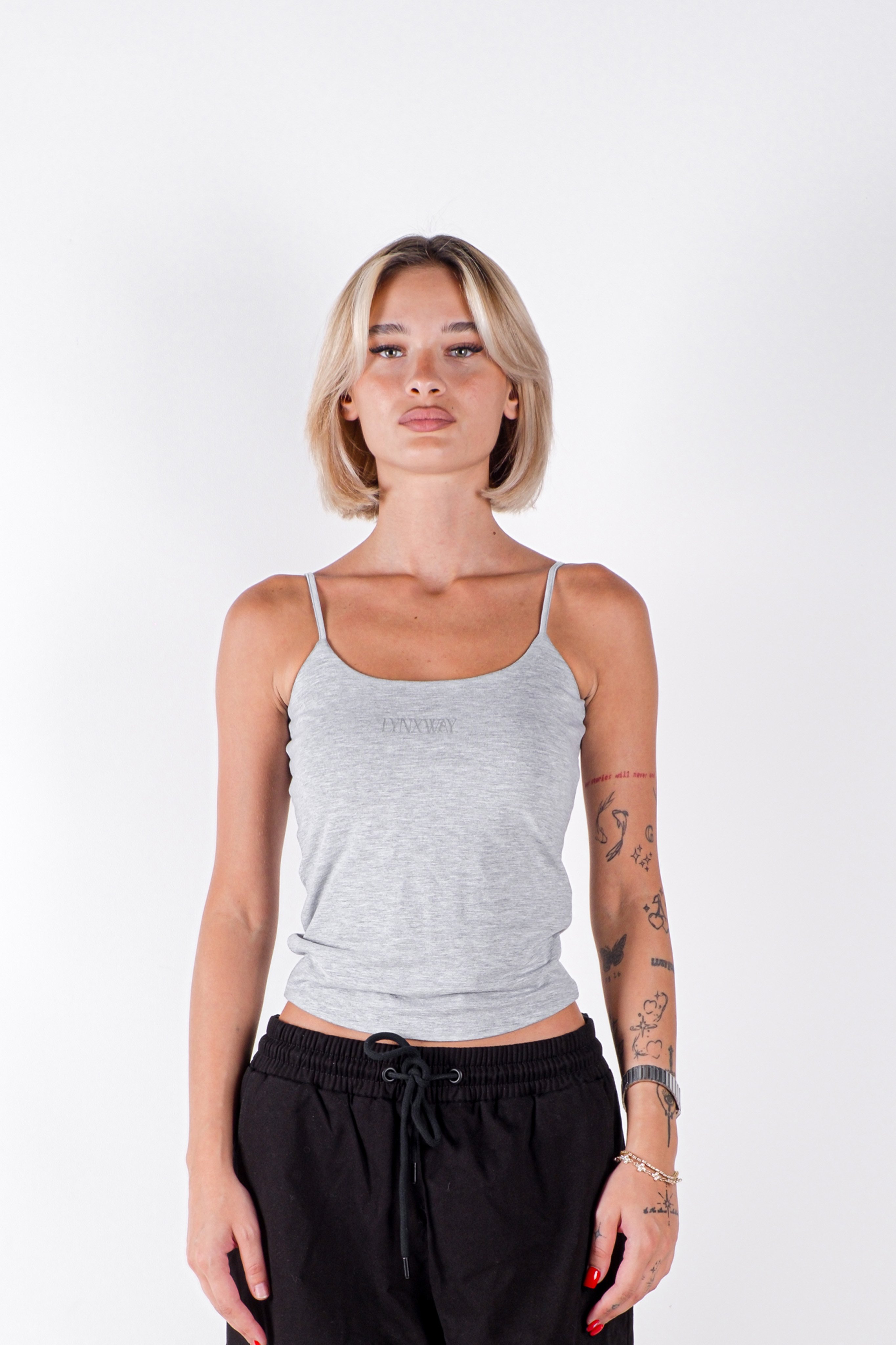 Gri Rib Top