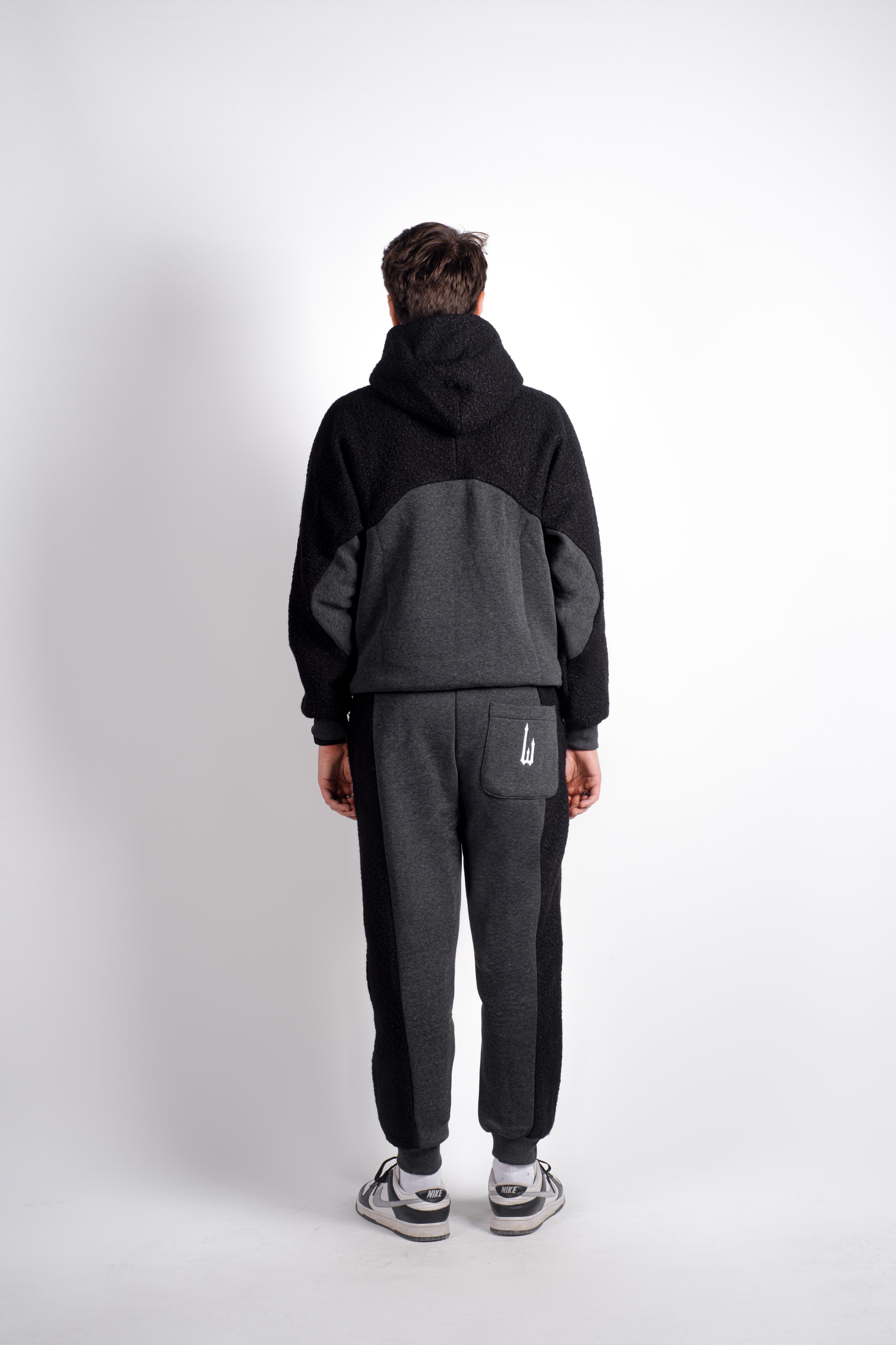 Siyah Antrasit Sherpa Sweatpant