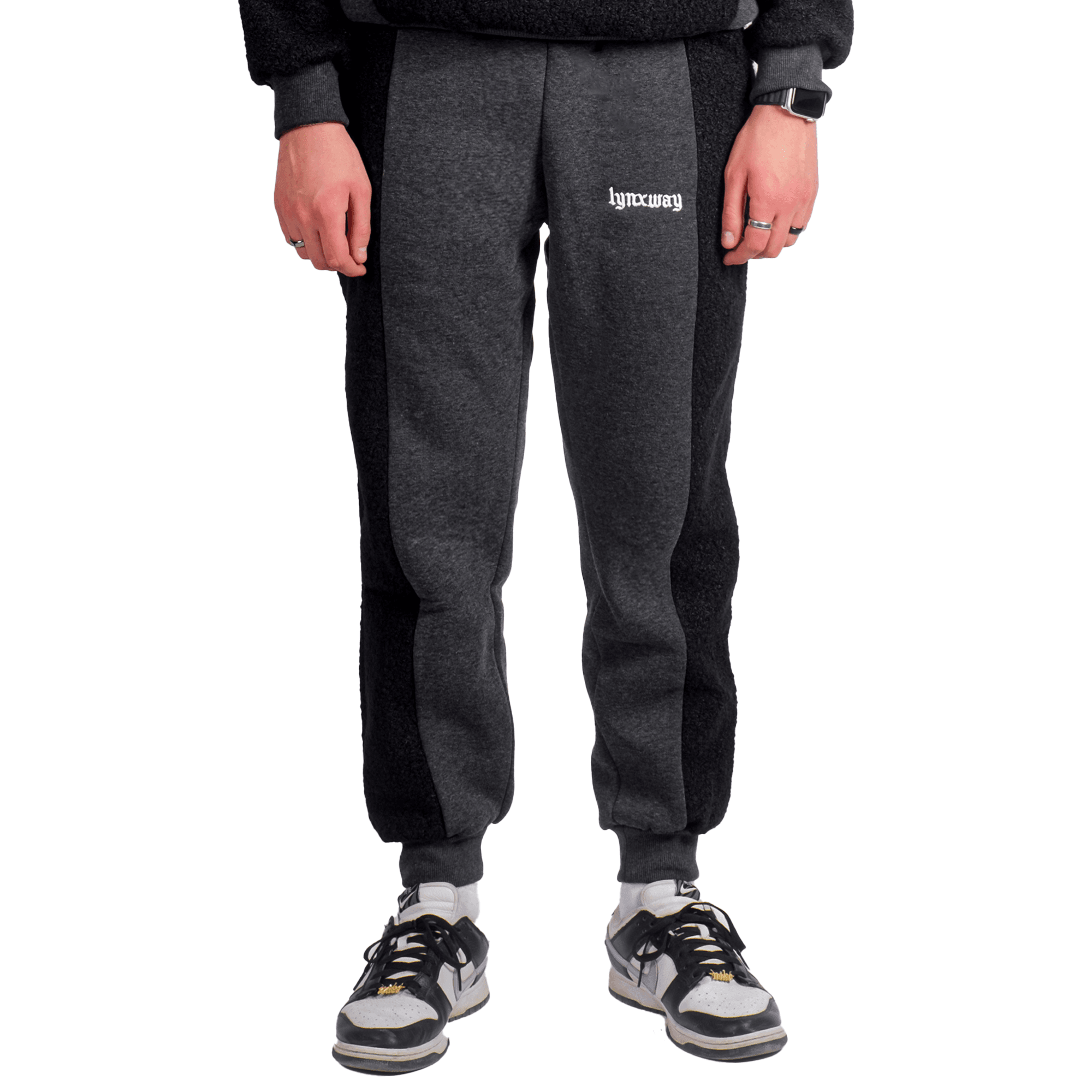 Siyah Antrasit Sherpa Sweatpant