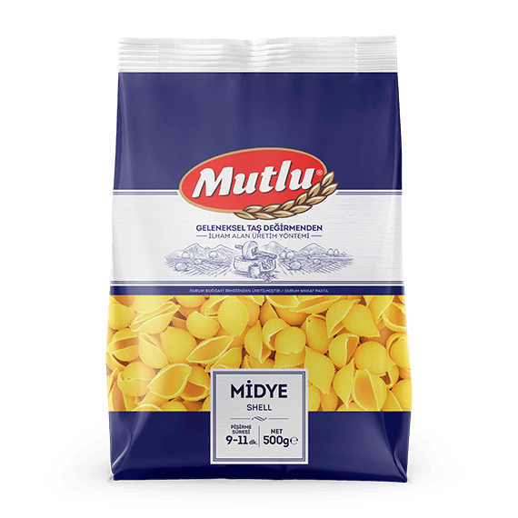 Mutlu Makarna Midye 500 Gr - 20 Adet Koli