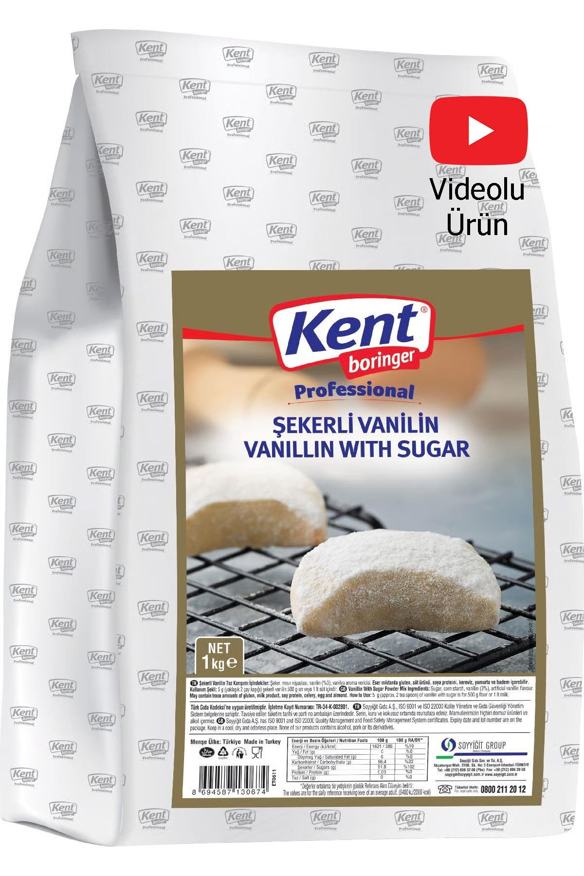 Kent Boringer Professional 1 Kg Şekerli Vanilin