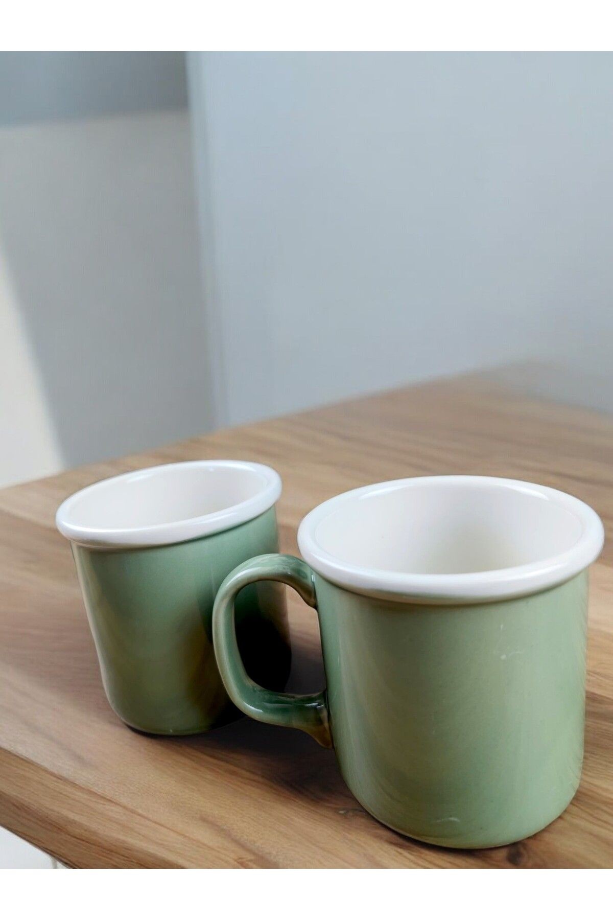 Tall Mug kupa Fincan Porselen 2 parça