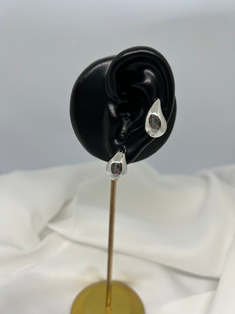 Su damlası silver küpe