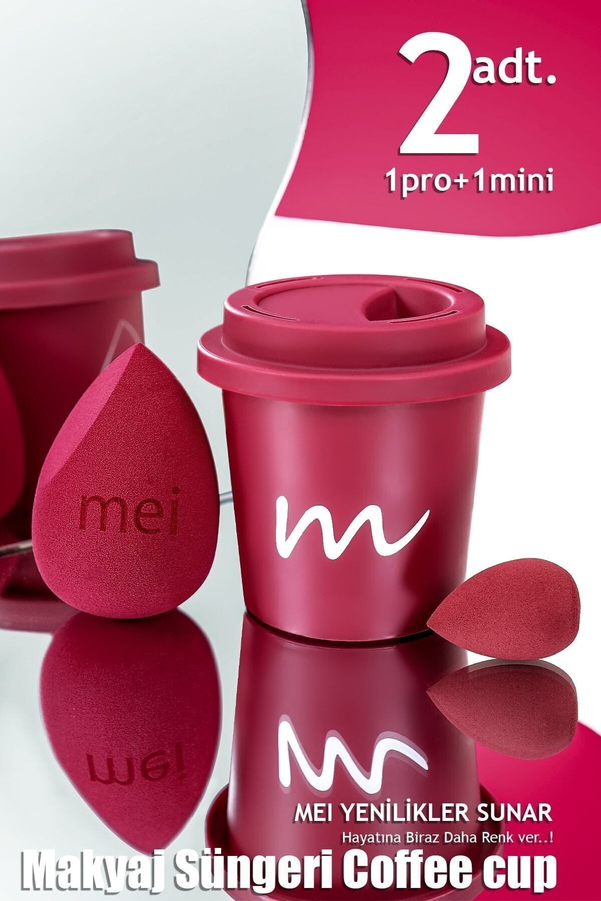 Makyaj Süngeri Fondöten Emmeyen Sponge Coffee Cup Hijyenik Bordo 1 Pro 1 Mini