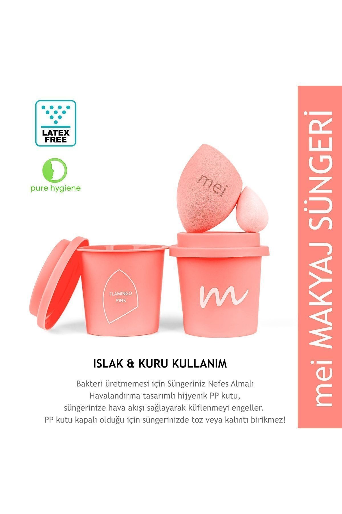 Makyaj Süngeri Fondöten Emmeyen Sponge Coffee Cup Hijyenik Flamingo Pembe 1 Pro 1 Mini