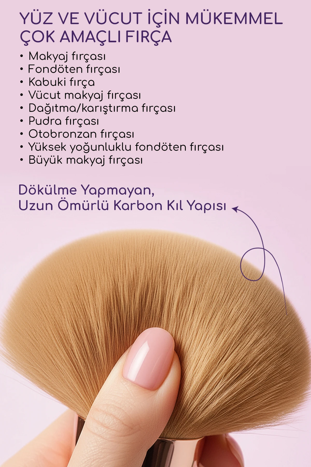 Büyük Oval Kabuki Vücut Makyaj Fırçası | Fondöten & Bronzlaştırıcı Uygulama