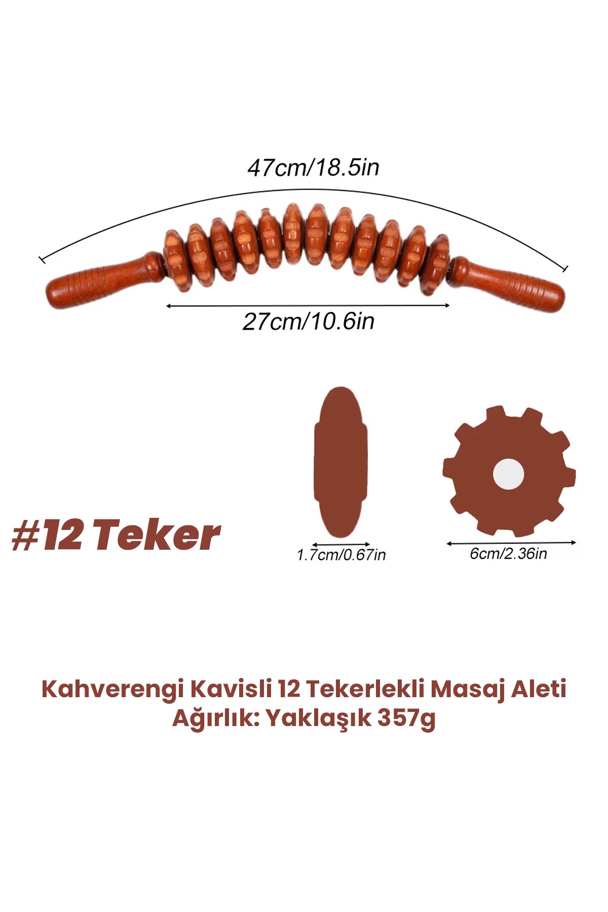 Esnek 12 Tekerlekli Ahşap Gua Sha Masaj Çubuğu | Lenf Drenajı ve Selülit Karşıtı Roller