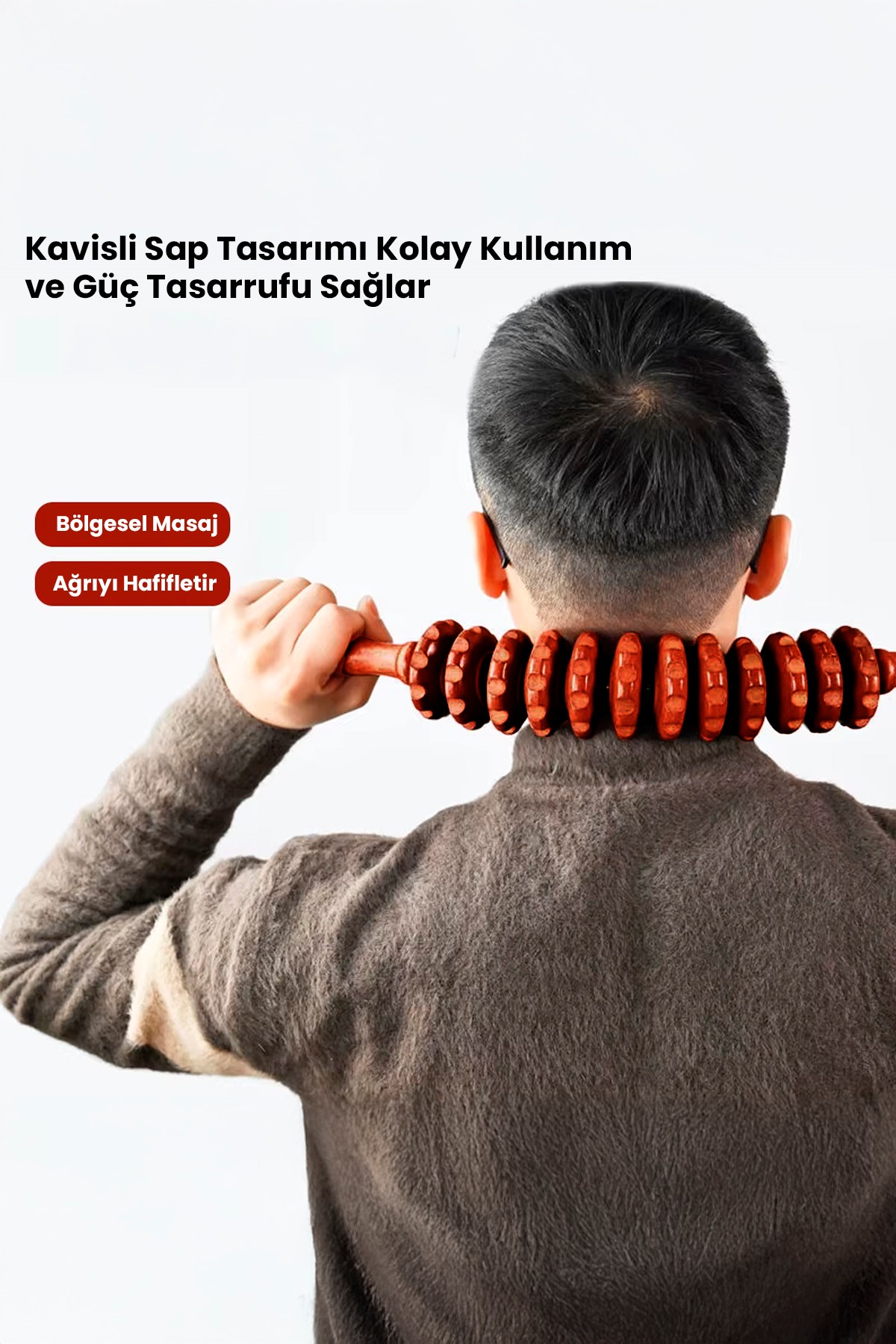 Esnek 12 Tekerlekli Ahşap Gua Sha Masaj Çubuğu | Lenf Drenajı ve Selülit Karşıtı Roller