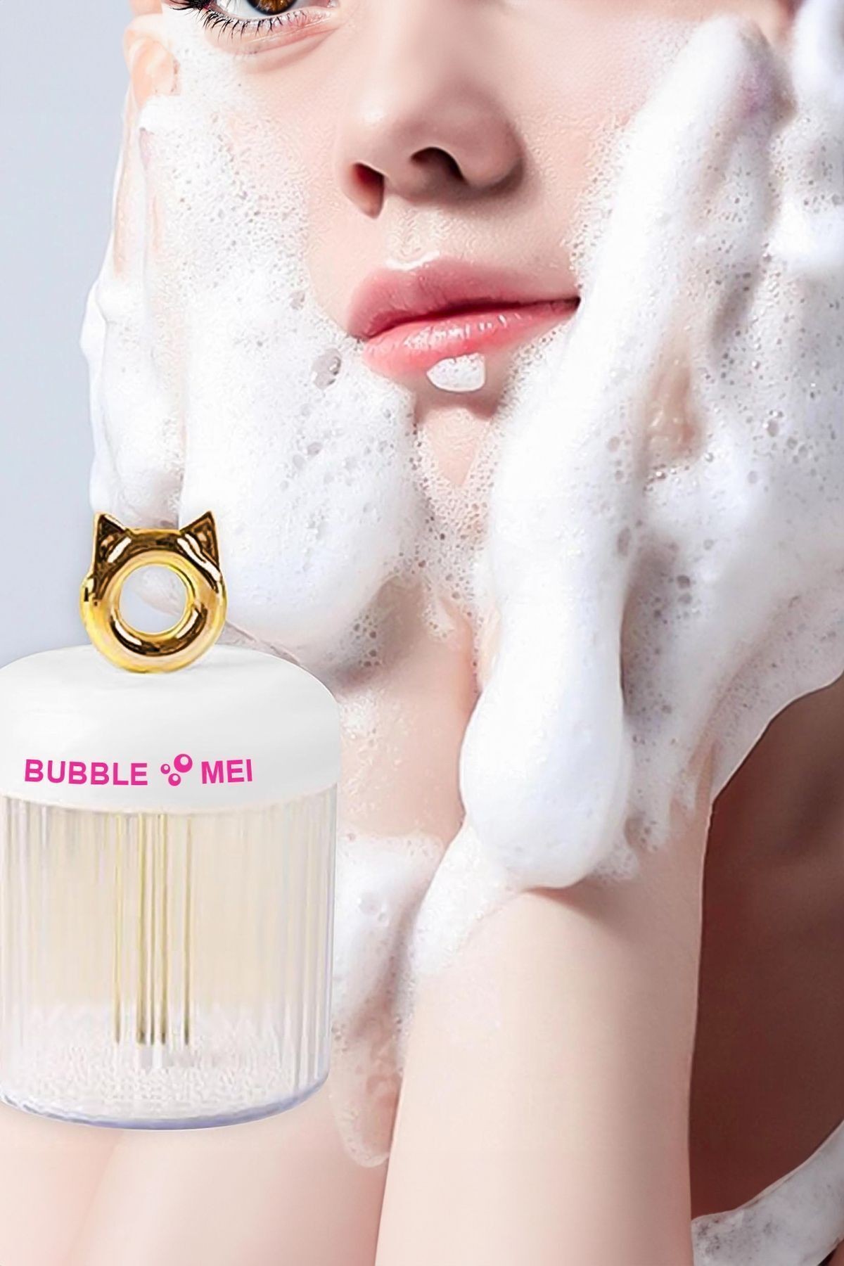 Köpük Yapıcı Yüz Vücut Yıkama Köpüğü Foam Cup Bubble Kabarcık Yapıcı- Bubble Mei - beyaz