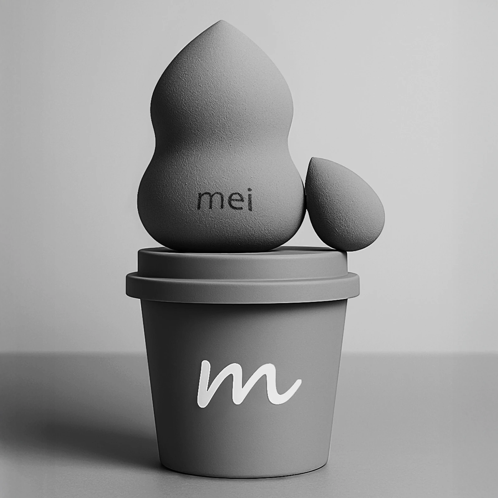 Makyaj Süngeri Fondöten Emmeyen Sponge Coffee Cup Hijyenik Gri 1 Pro 1 Mini