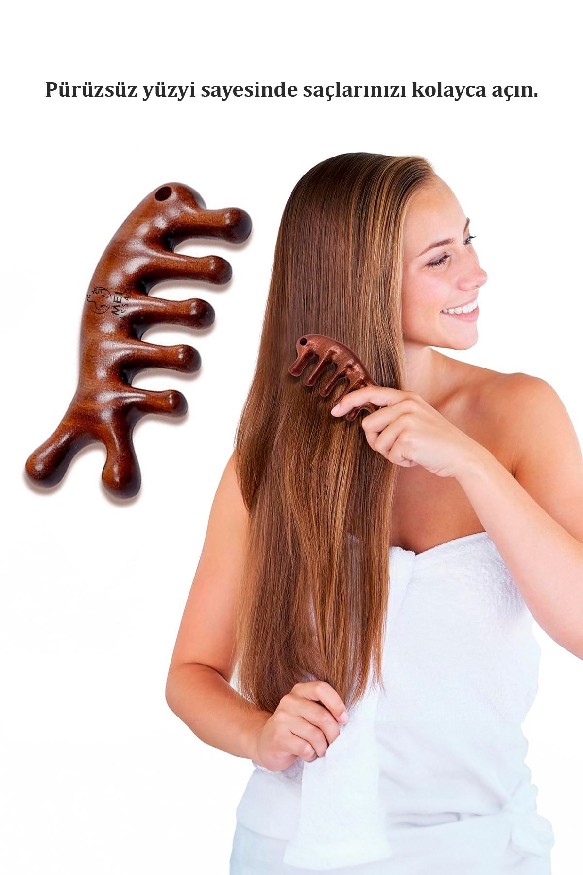 Mei Sandal Ağacı Gua Sha Doğal Terapi Masaj cihazı Yüz & El & Tüm Vücut & Saç Bakım