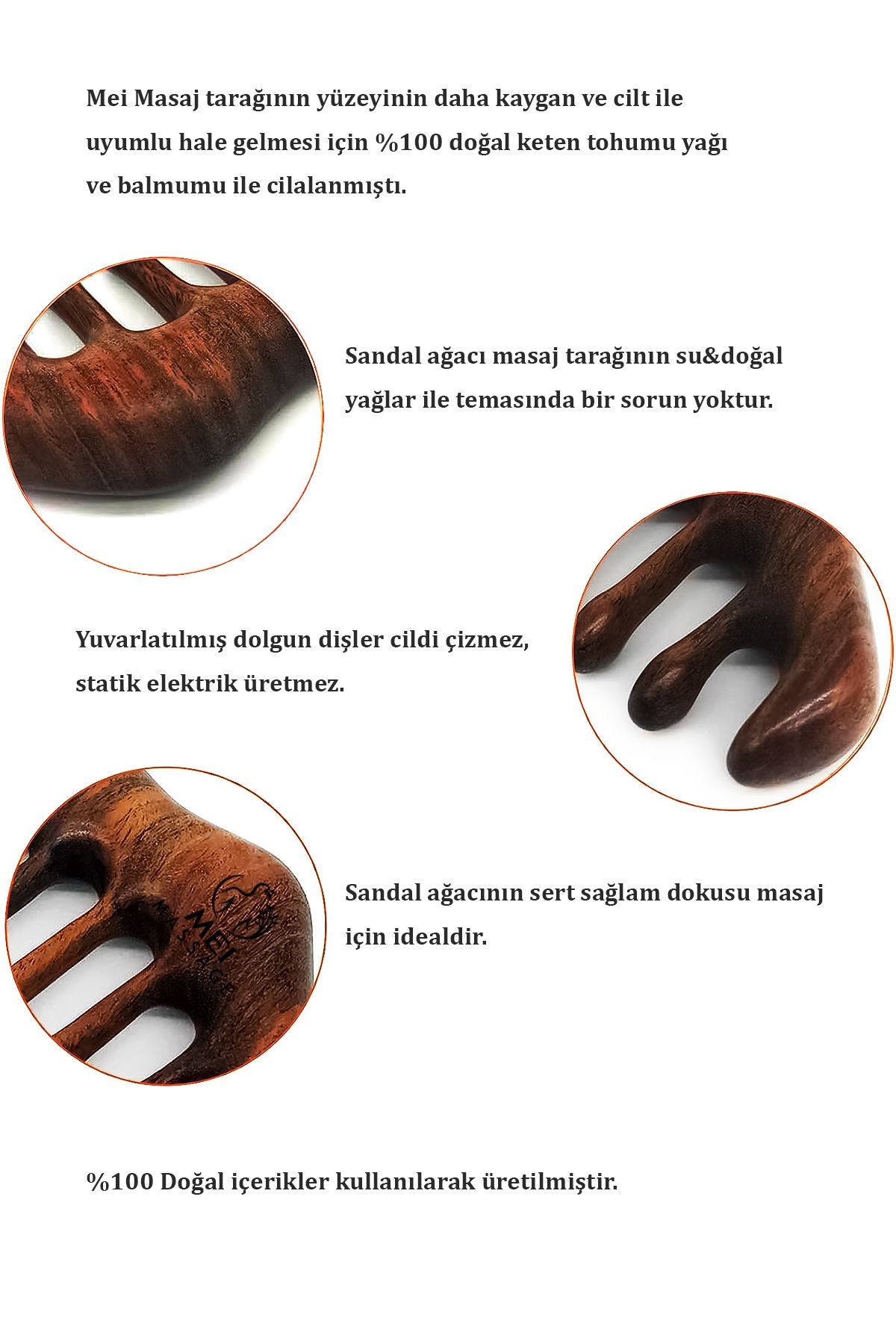 Mei Sandal Ağacı Gua Sha Doğal Terapi Masaj cihazı Yüz & El & Tüm Vücut & Saç Bakım