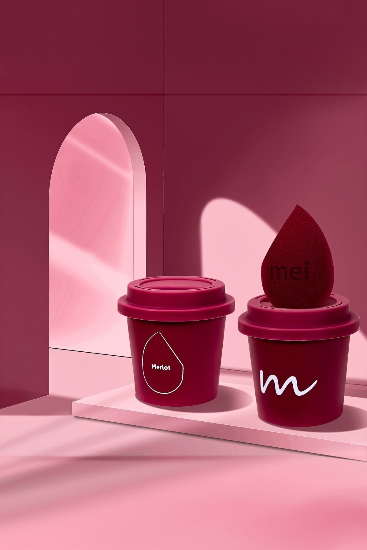 Makyaj Süngeri Fondöten Emmeyen Sponge Coffee Cup Hijyenik Bordo 1 Pro 1 Mini