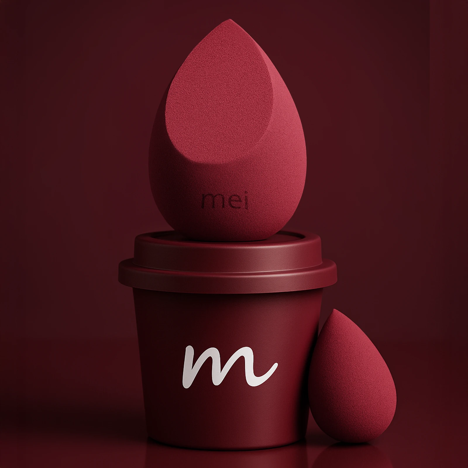 Makyaj Süngeri Fondöten Emmeyen Sponge Coffee Cup Hijyenik Bordo 1 Pro 1 Mini