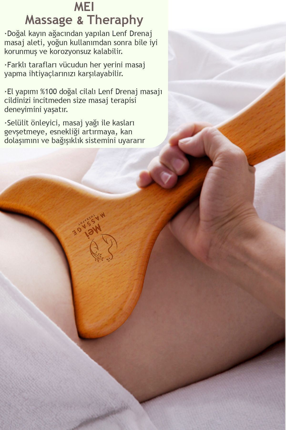 Ahşap Masaj Balık Kuyruğu Gua Sha Masajı Lenfatik Drenaj Kas Rahatlatıcı Her Noktası Özel Uygulama