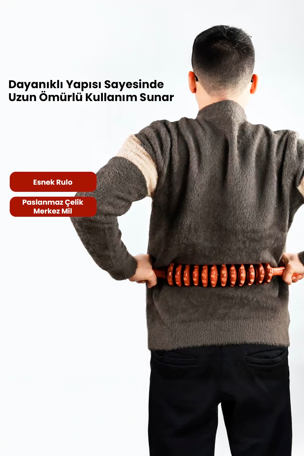Esnek 12 Tekerlekli Ahşap Gua Sha Masaj Çubuğu | Lenf Drenajı ve Selülit Karşıtı Roller