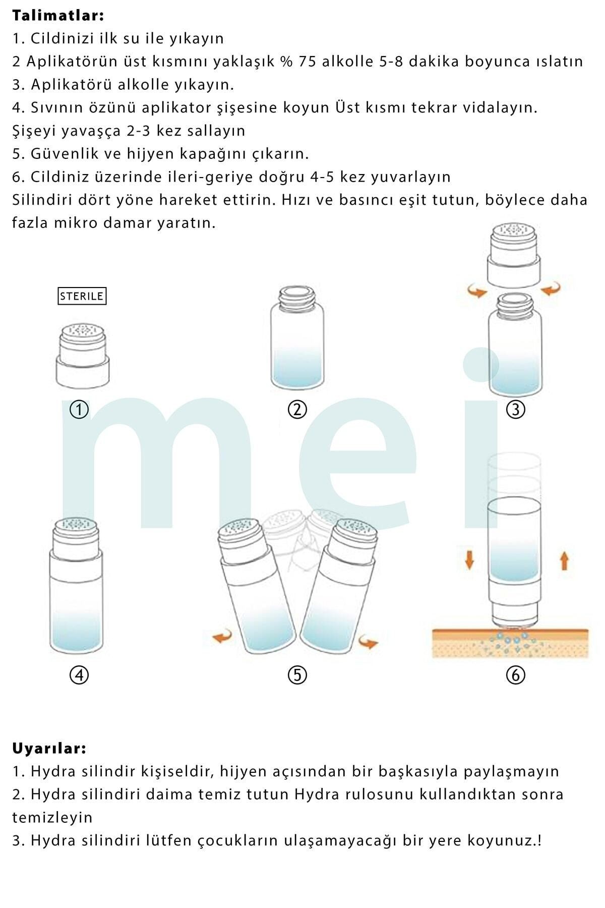 Hydra Roller 64 Altın Iğneli 0,50 Mm Profesyonel Serum Ampul Uygulayıcı Aplikatör Dermaroller