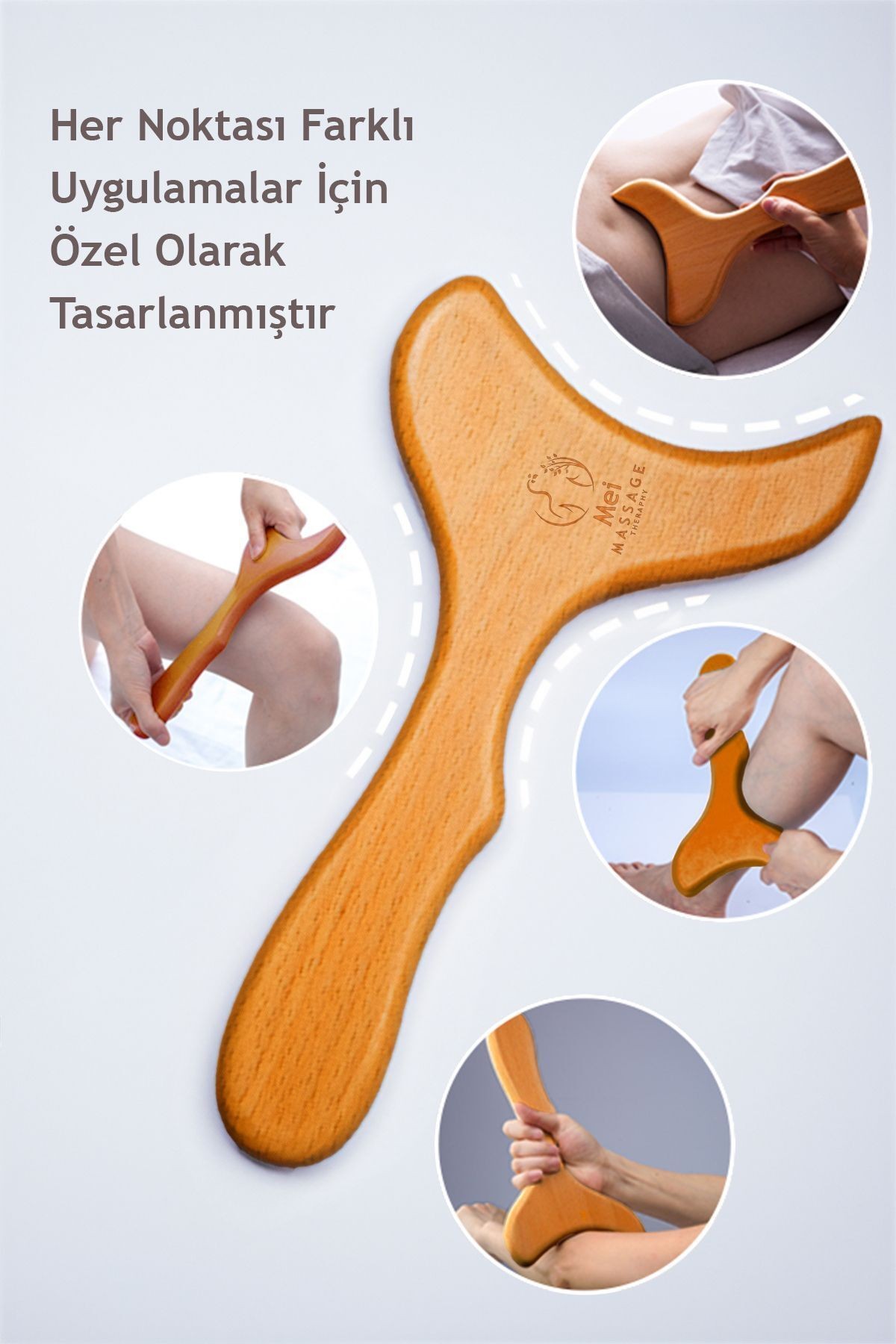 Ahşap Masaj Balık Kuyruğu Gua Sha Masajı Lenfatik Drenaj Kas Rahatlatıcı Her Noktası Özel Uygulama
