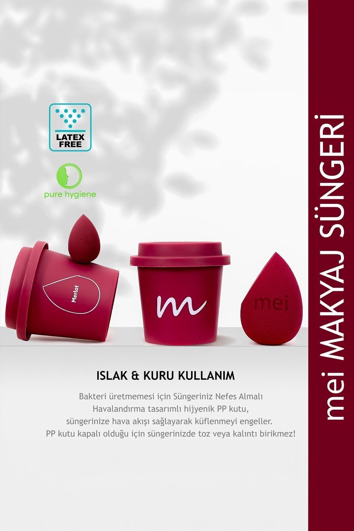 Makyaj Süngeri Fondöten Emmeyen Sponge Coffee Cup Hijyenik Bordo 1 Pro 1 Mini