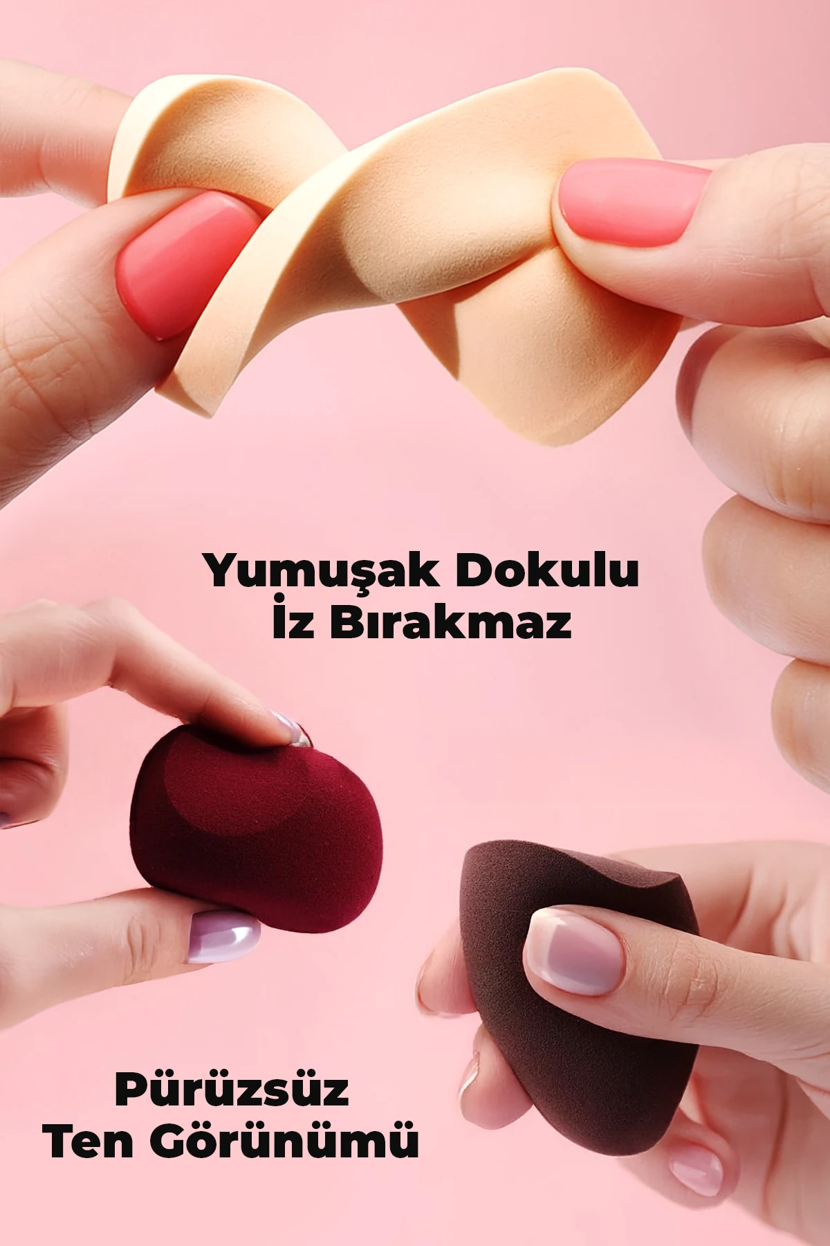 20’li Makyaj Sünger Seti Damla & Kesik Sünger, Pudra Pufları, Far Aplikatörü, Toka Hediyeli