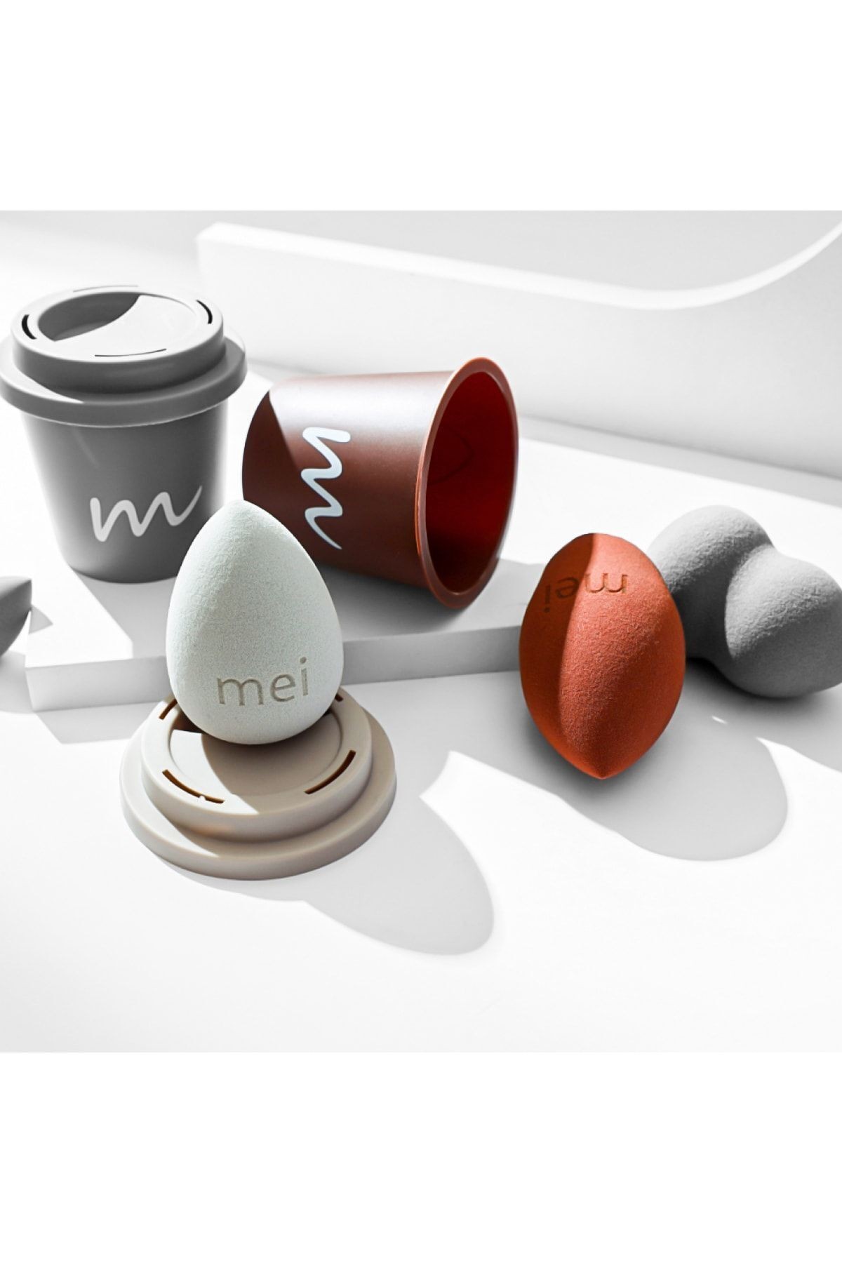 Makyaj Süngeri Fondöten Emmeyen Sponge Coffee Cup Hijyenik Kahverengi 1 Pro 1 Mini