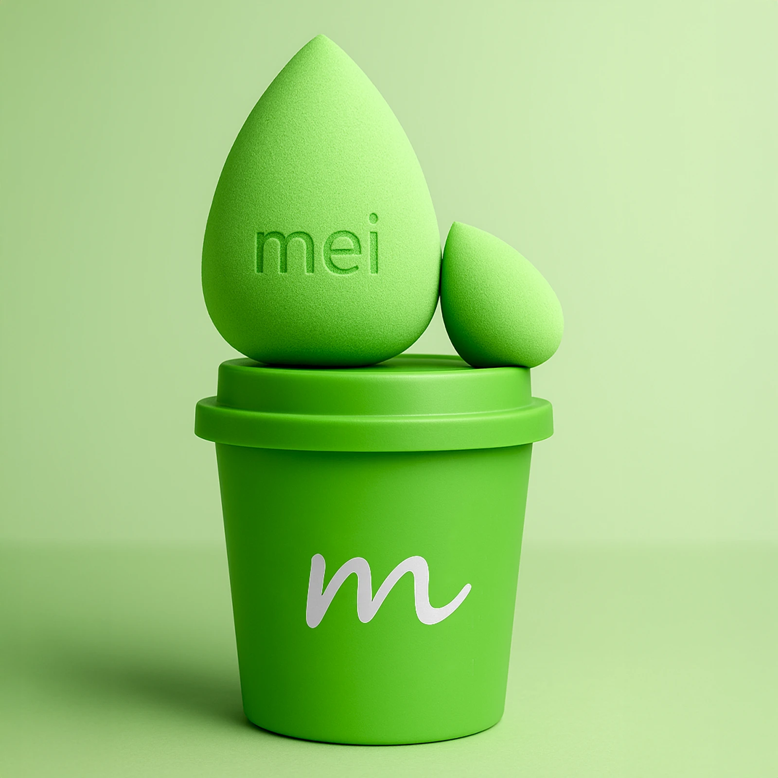 Makyaj Süngeri Fondöten Emmeyen Sponge Coffee Cup Hijyenik Yeşil 1 Pro 1 Mini