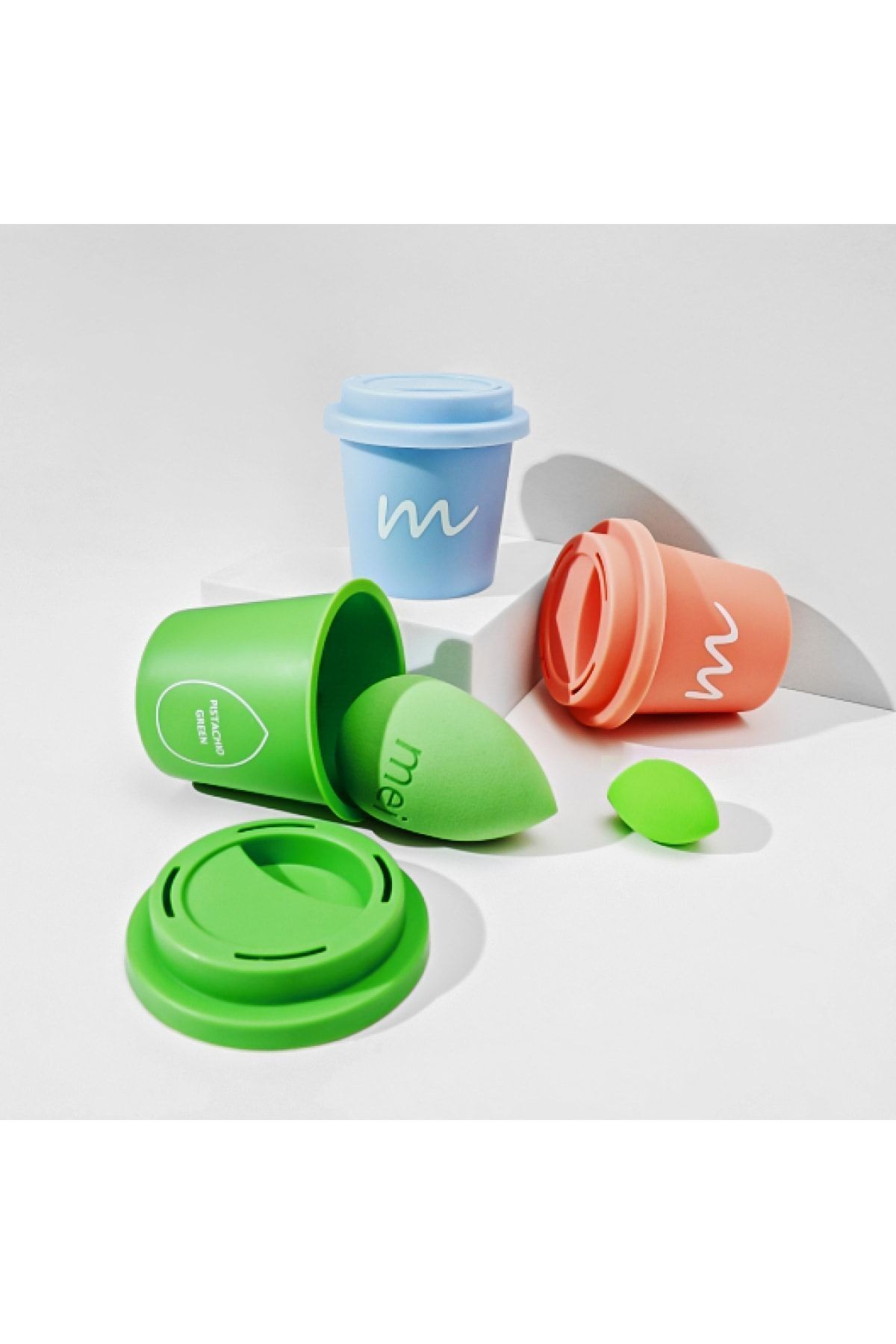 Makyaj Süngeri 3lü Set 3 Pro 3 Mini Coffee Cup Hijyenik Light